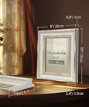 クラシカル フォトフレーム ＊ ホワイト ゴールド 2WAYフォトフレーム アンティークゴールド 1枚用(写真立て