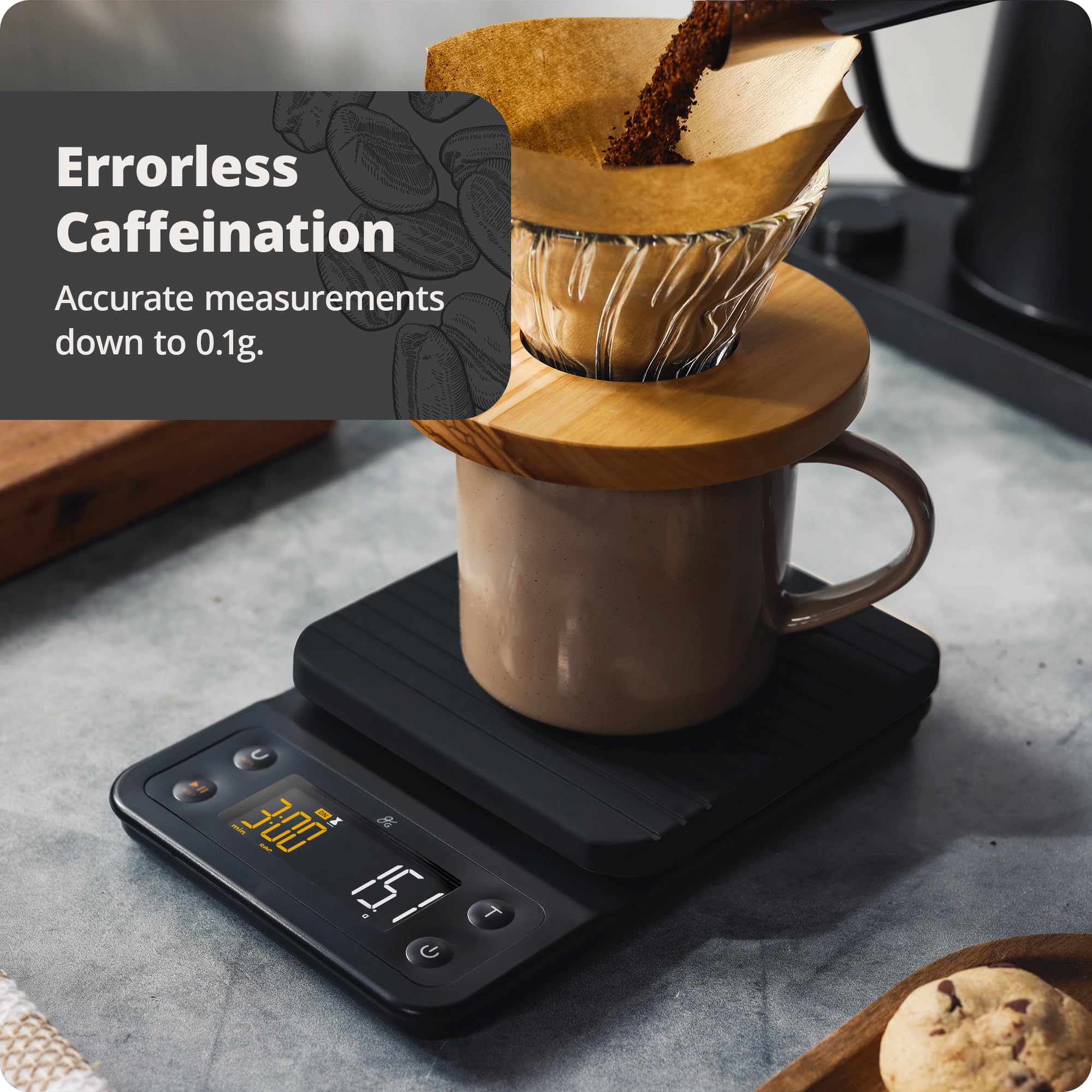 Greater Goods Electric Gooseneck Kettle, Coffee Scale, and Coffee Grinder (Black)