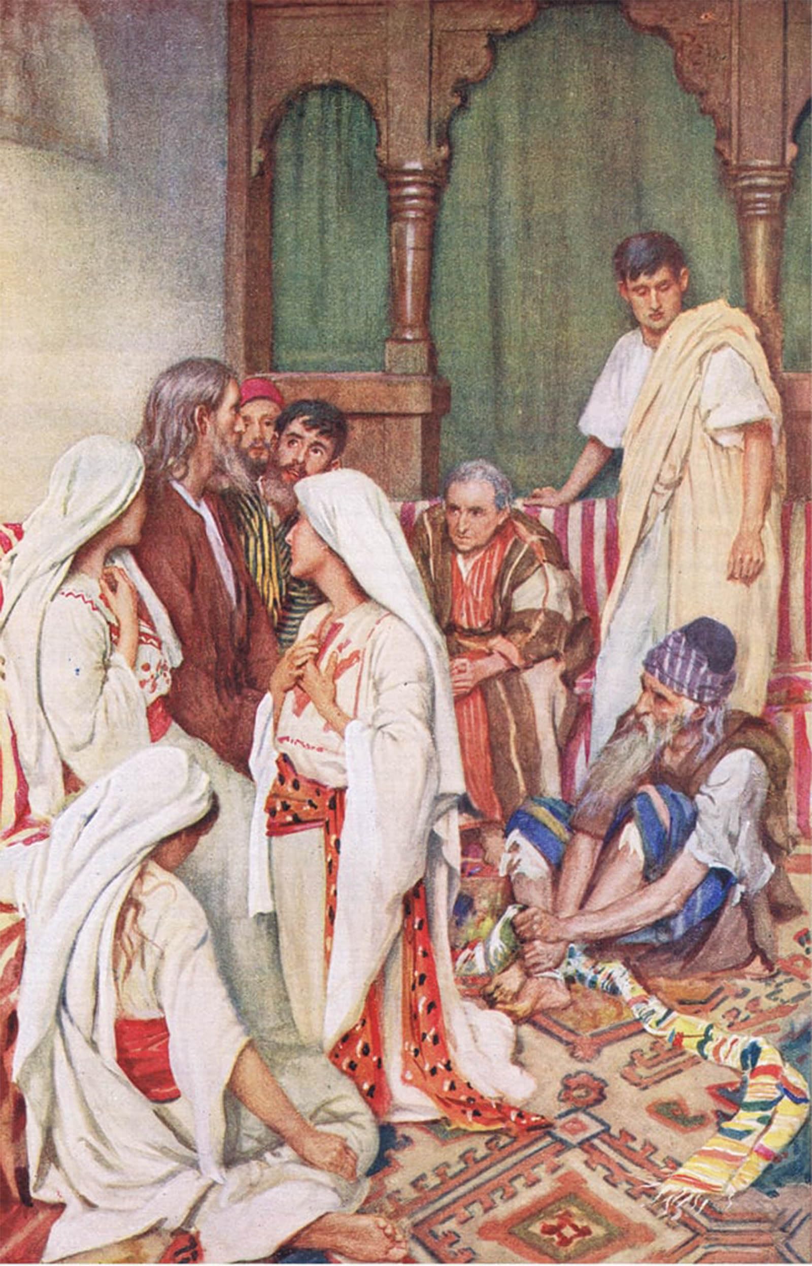 SERENDIPITP Retro Picture Poster Wall Art Pictures Painting the Preaching of Agabus by Harold Copping Wall Art Canvas Print for Wall Decor 60x90cm