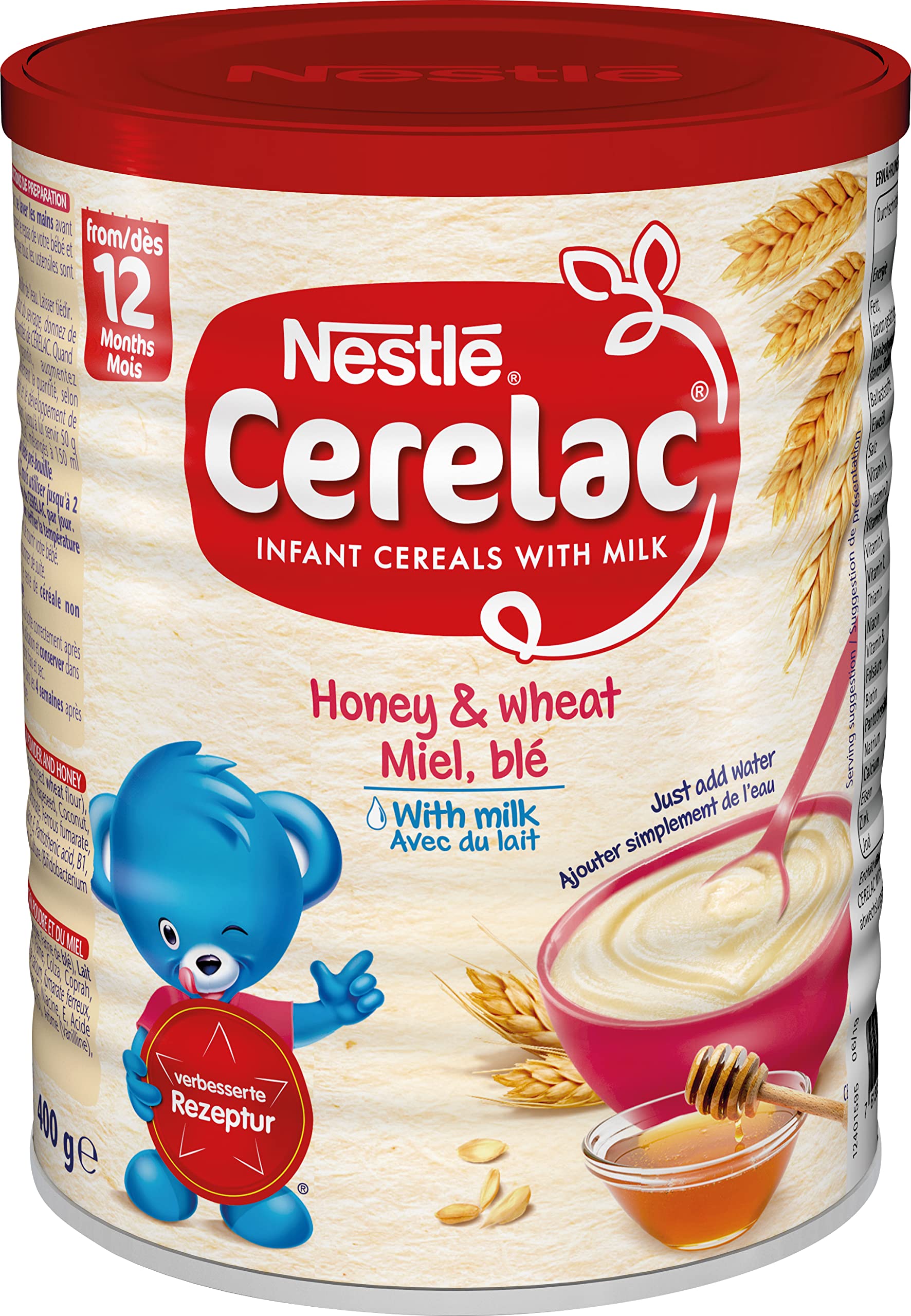 Nestlé CERELAC Milch-Getreidebrei mit Honig – die weltweite Nr. 1 der Babybreie, ab dem 12. Monat, 6er Pack (6 x 400g)
