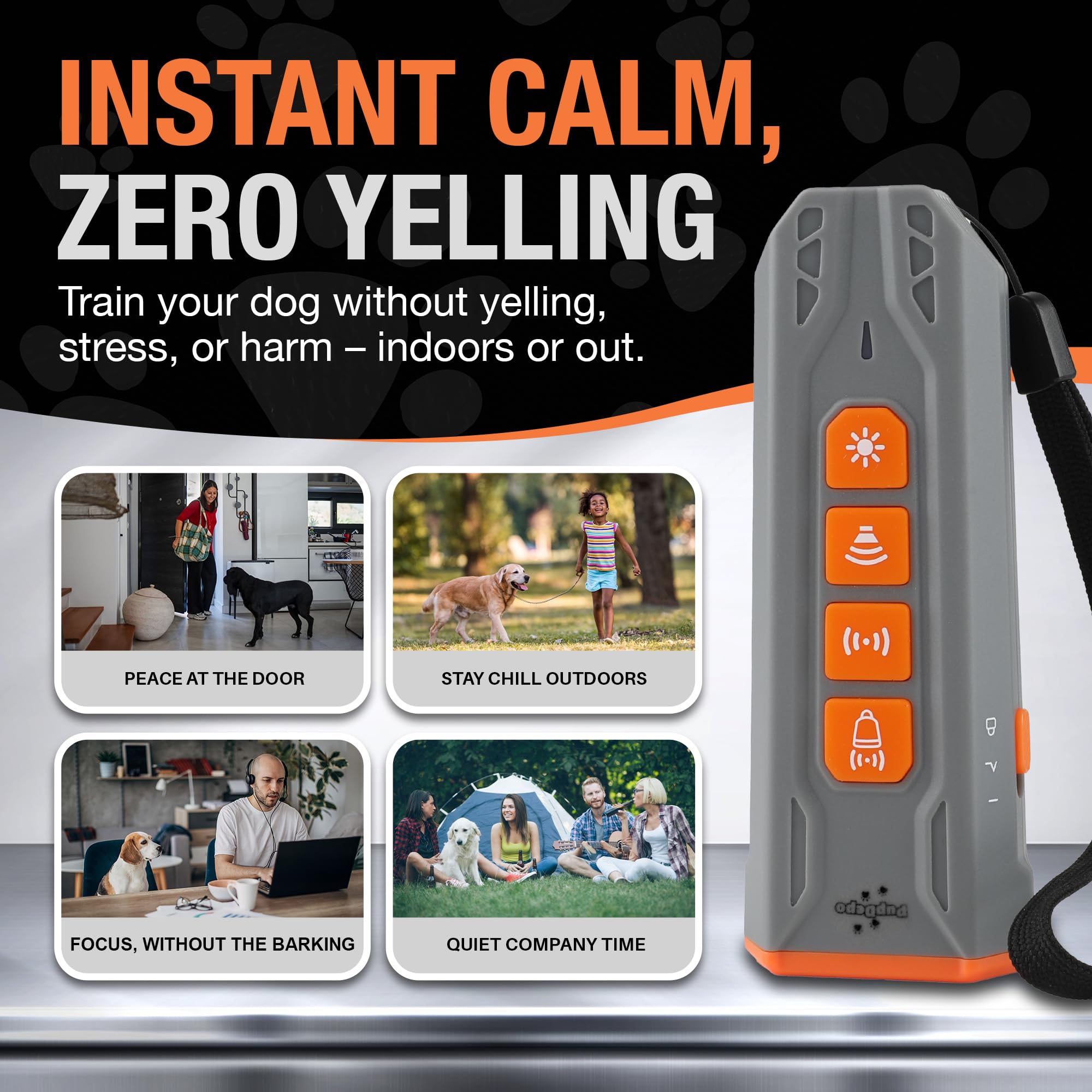 PupDepo Anti Barking Device for Dogs with Training Clicker Ultrasonic Dog Bark Deterrent Device with 23ft Long Range 4 Modes Rechargeable Dog Bark Control for Small to Large Dogs Indoor & Outdoor Use