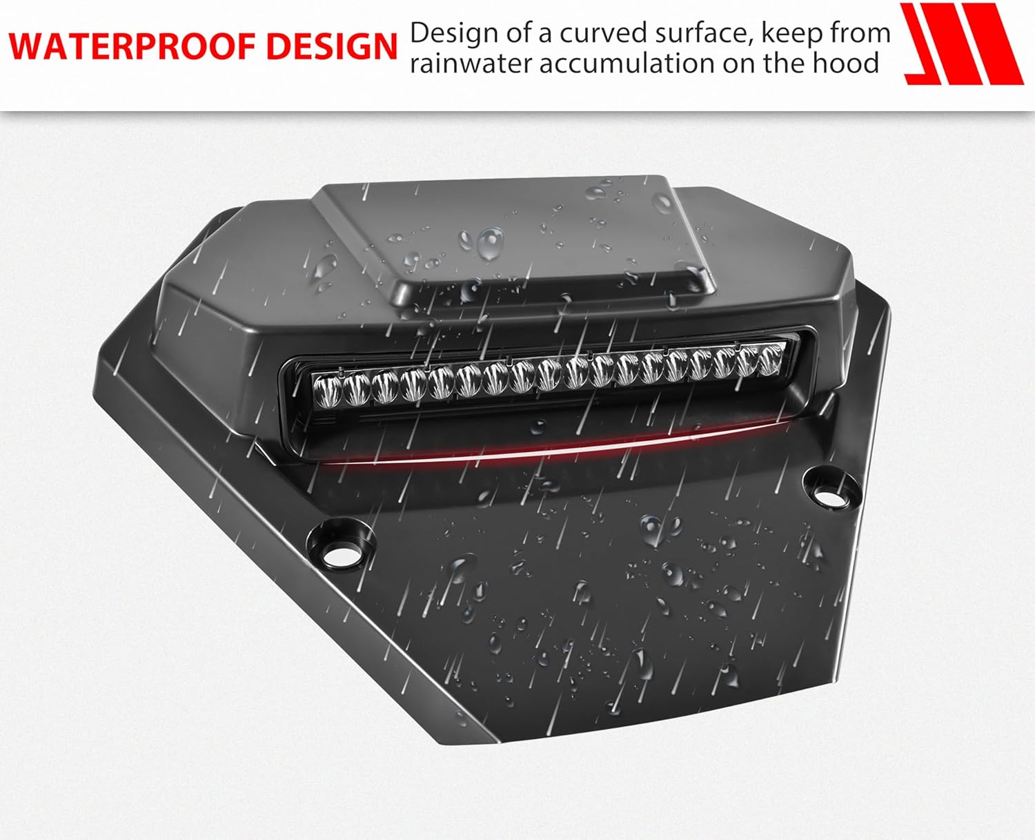 SAUTVS Sport Hood Scoop with LED Spotlight for CFMOTO ZFORCE 950 20-24, Sporty Front Hood Cover with Auxiliary Light Kit for CFMOTO ZFORCE 950 H.O. EX Sport 2020-2024 Accessories