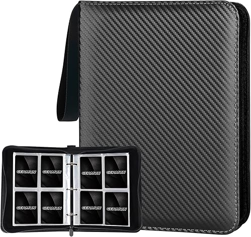 Carpeta de tarjetas de 4 bolsillos, carpeta de tarjetas coleccionables con cremallera premium, 400 bolsillos de doble cara, álbum de tarjetas de