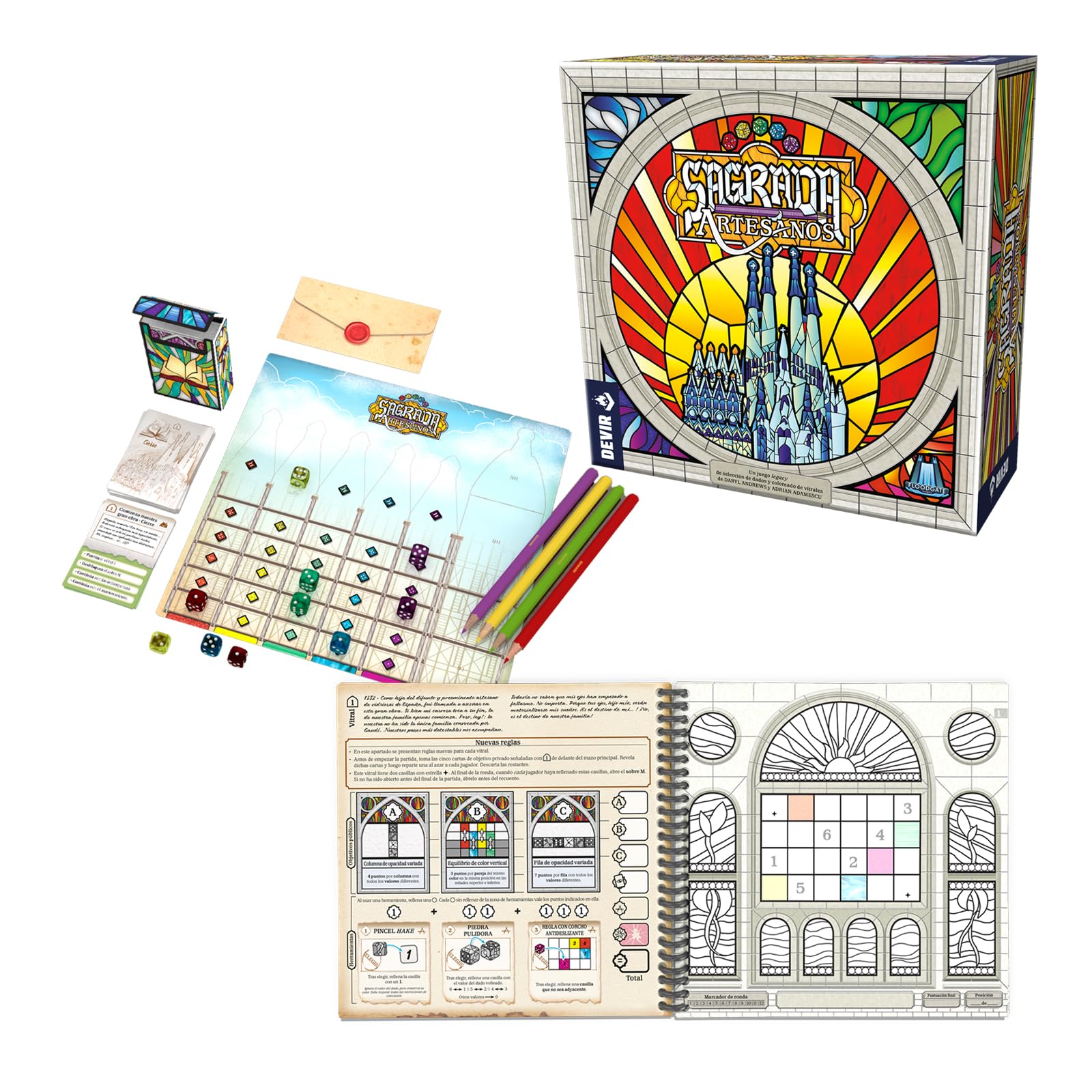 Devir - Sagrada Artesanos Juego de Mesa, Legacy, Entretenido, Edad +13 (BGSAGARSP)