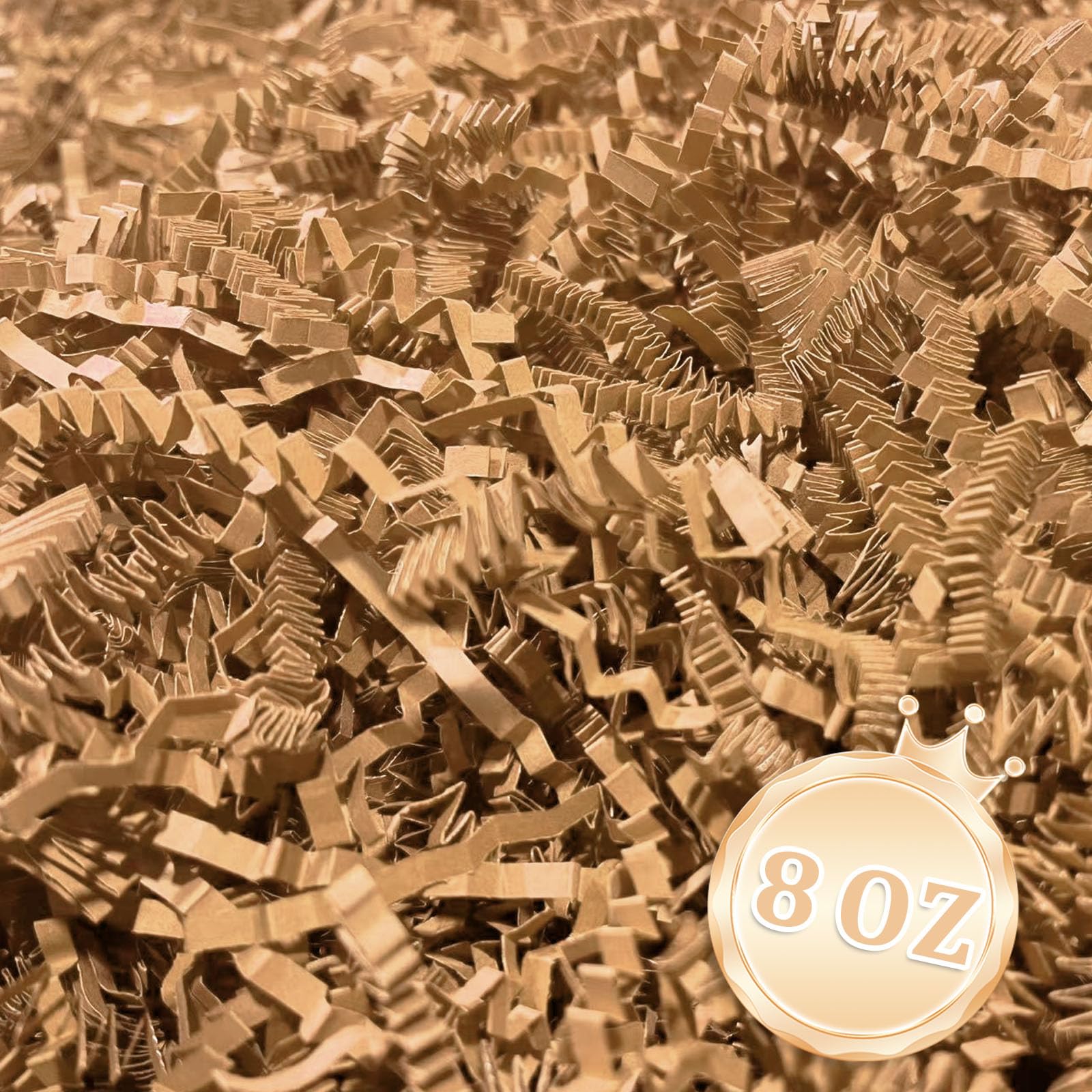 Zankubom 1/2LB Brown Kraft Crinkle Cut Paper Shred Filler Great for Gift Wrapping, Cowhide Color Basket Fillers, Birthday, Gift Wrapping,Halloween Thanksgiving Christmas Party Decor Filling Supplies
