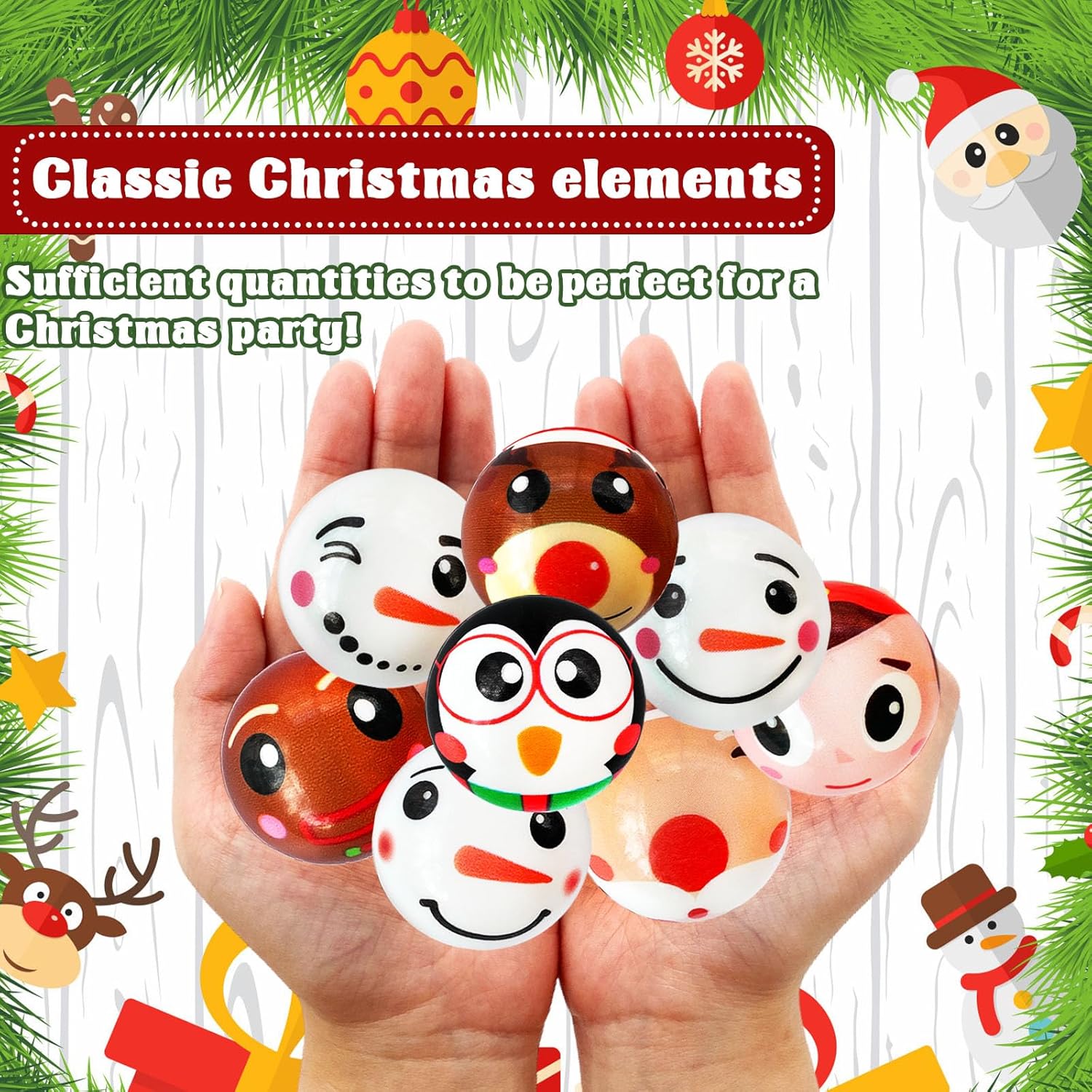 40 PCS Christmas Stress Balls,Christmas Bouncy Squeeze Balls,Foam PU Stress Relief Toys for Girls,Boys,Christmas Party Favors,Goodie Bag Fillers,Stocking Stuffers Gifts - Image 4