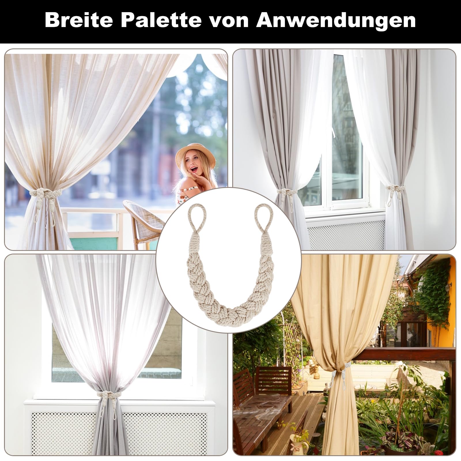 Set van 4 Gordijnroedehouders - Geen Boren - Zelfklevende Gordijnroedes
