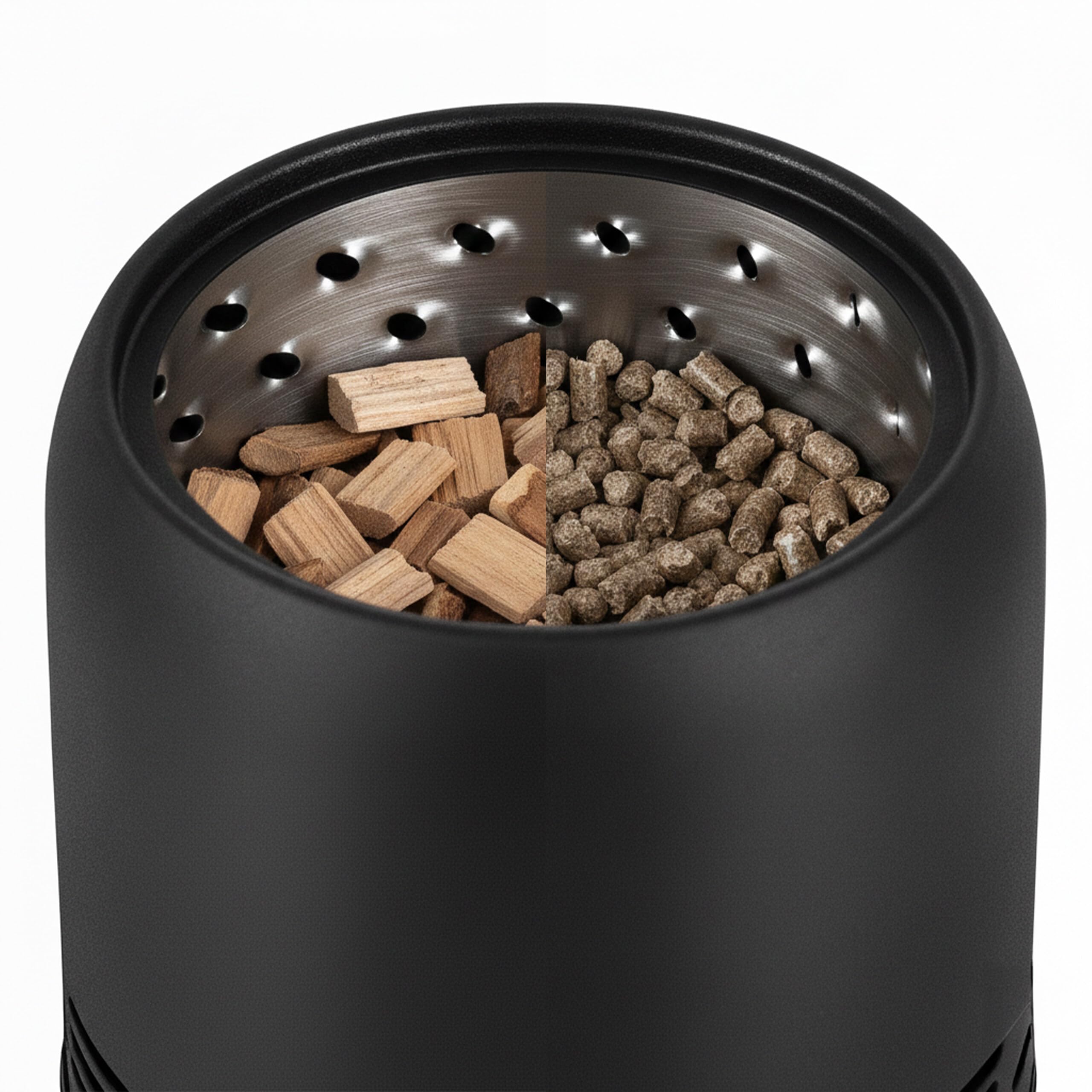Relaxdays Cheminée de Table sans fumée en INOX, HxD 23,5x16,5 cm, Sac de Transport, Camping, Noir