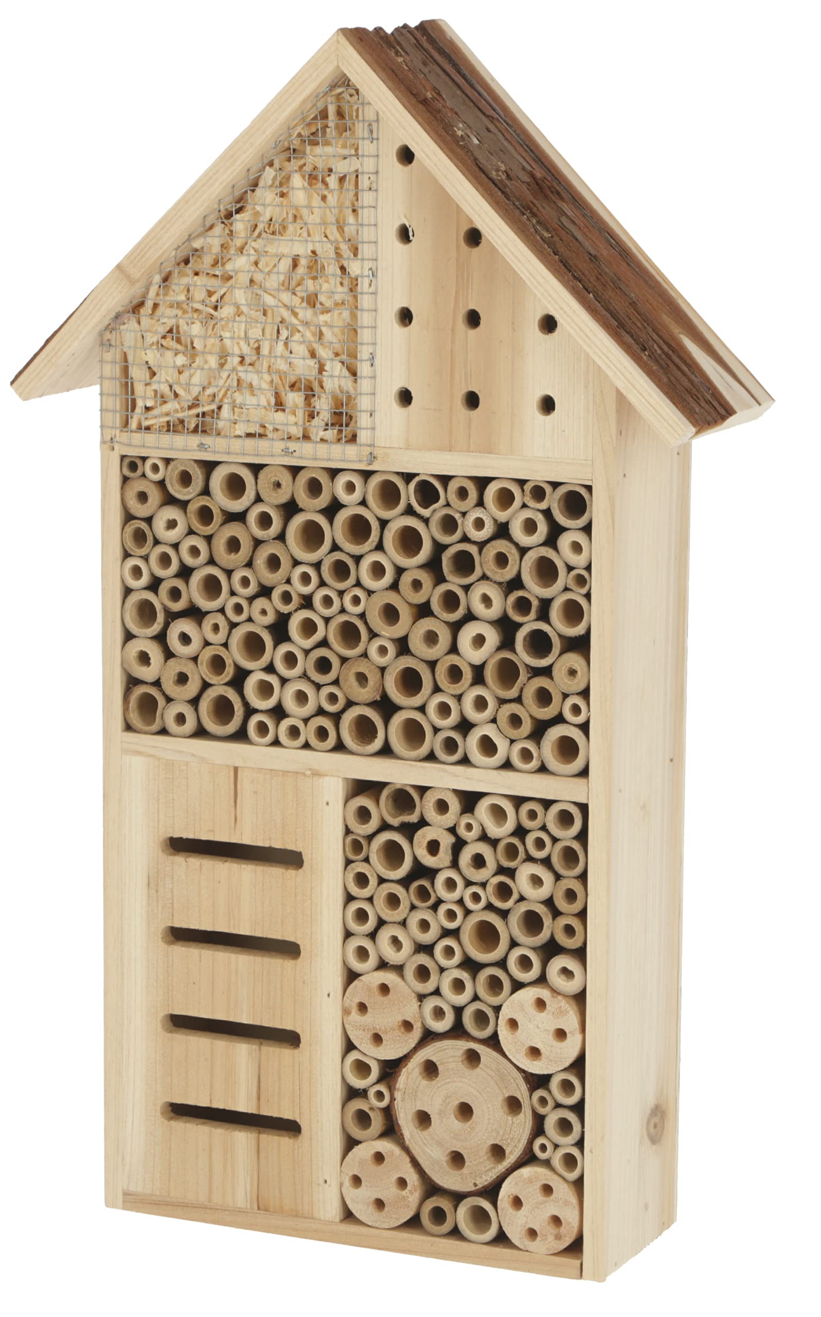 Kerbl Pet Insektenschutzhaus, Insektenhaus, Insektenhotel, Natur, 27x9x49cm, Holz, Grabwespen, Wildbienen, Ameisen, Käfer, Nist- und Überwinterungshilfe