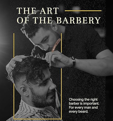 Miniatura 8 de Barber - Navaja de afeitar de borde recto con 100 cuchillas Derby, 100% acero inoxidable (oro rosa)