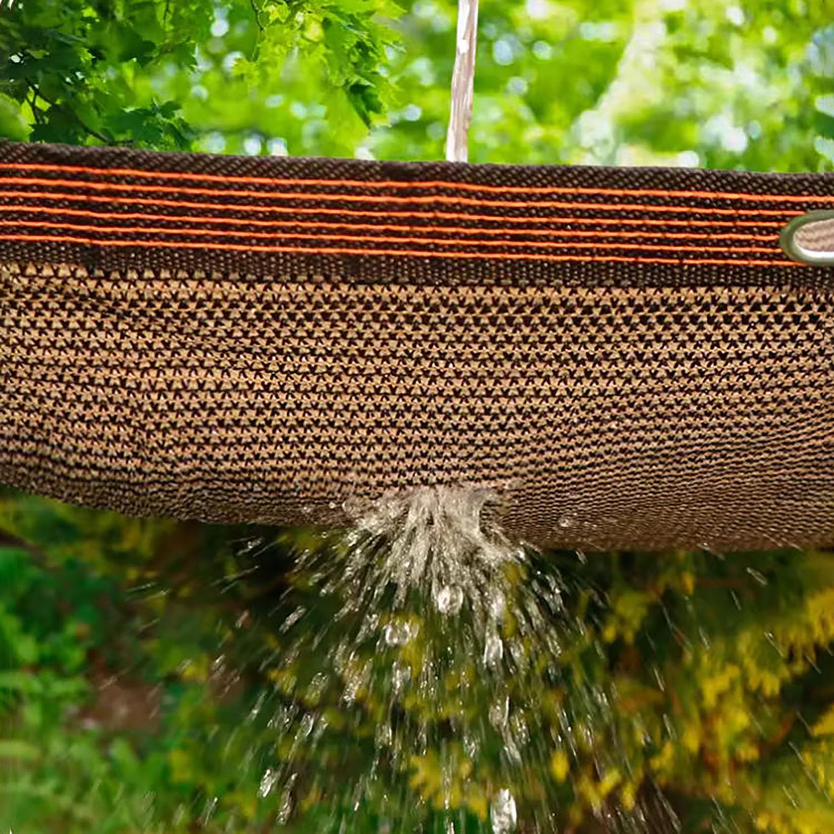 Siatka ogrodowa – 90% siatka Sune, oddychająca tkanina z przelotkami, na balkon, pera, kwiaty, patio, do szklarni, ogrodzenia, brązowa (4 x 10 m)