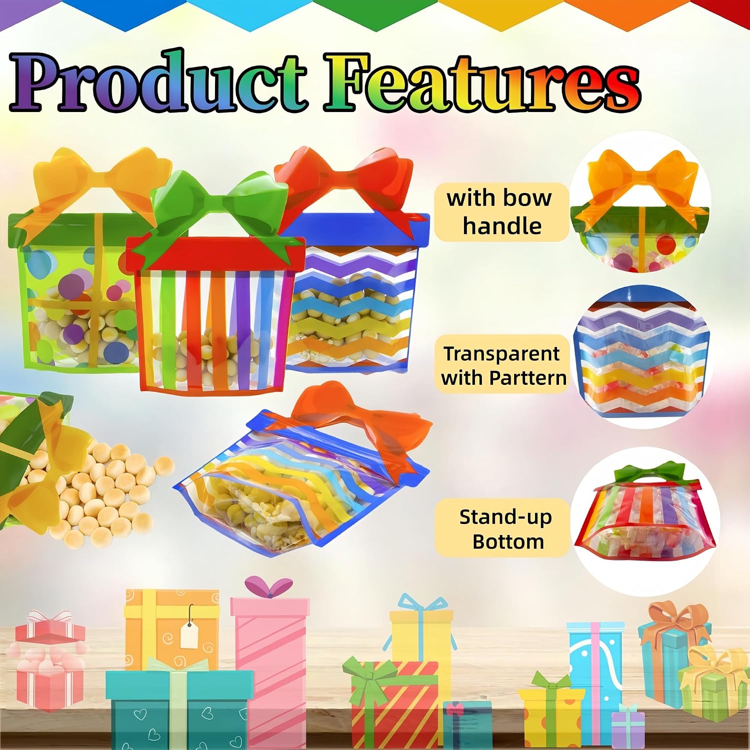 PABCK 30 Pack Party Favor Gift Bags Goodie Bags with Handle 6.69x8.66 inch image 4