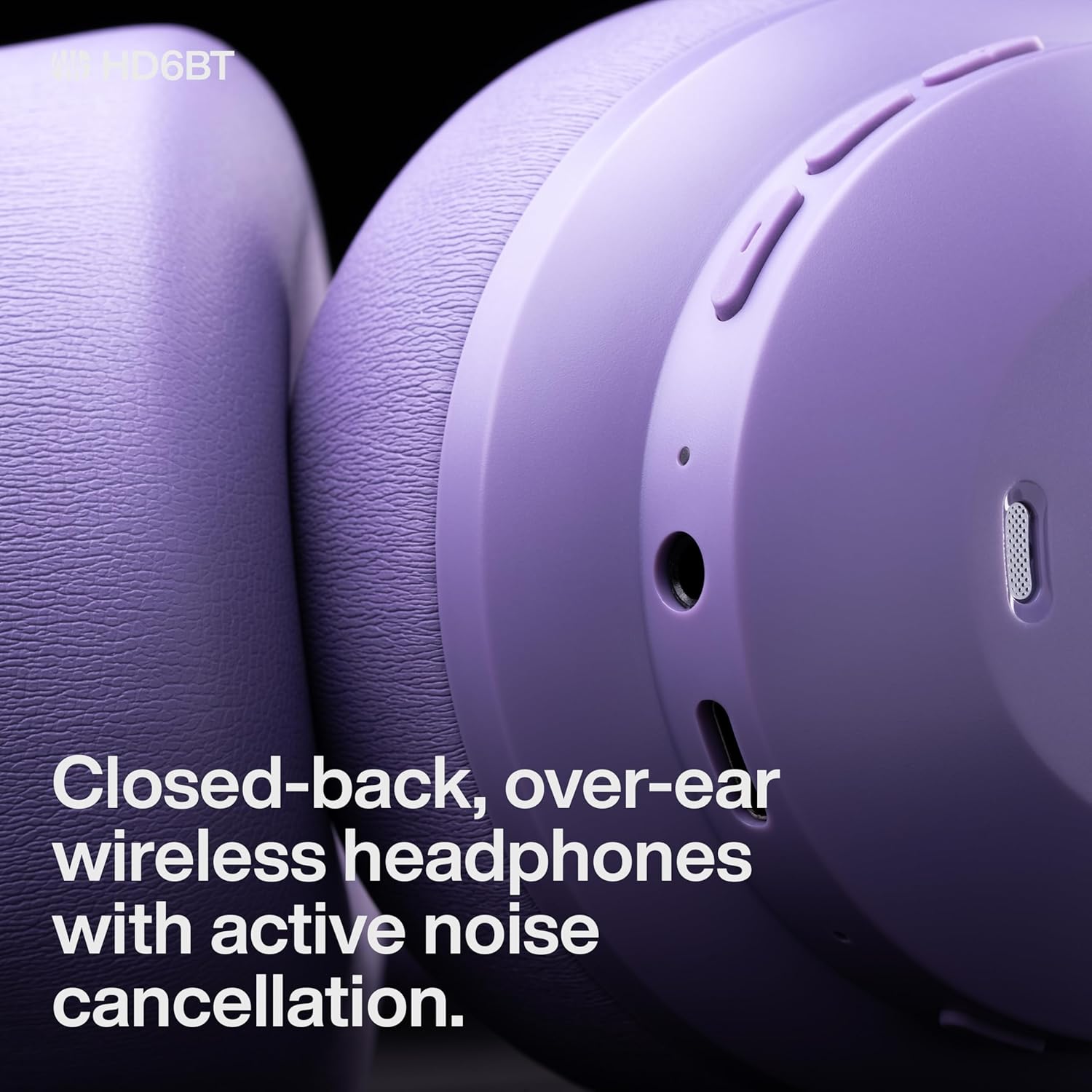 PreSonus Eris HD6BT — Over-Ear Closed-Back Wireless Headphones, Bluetooth, ANC Noise Cancelling, Up to 60 Hours Battery Life, Studio Headphones for Mixing, Monitoring, Recording, Mystic Purple