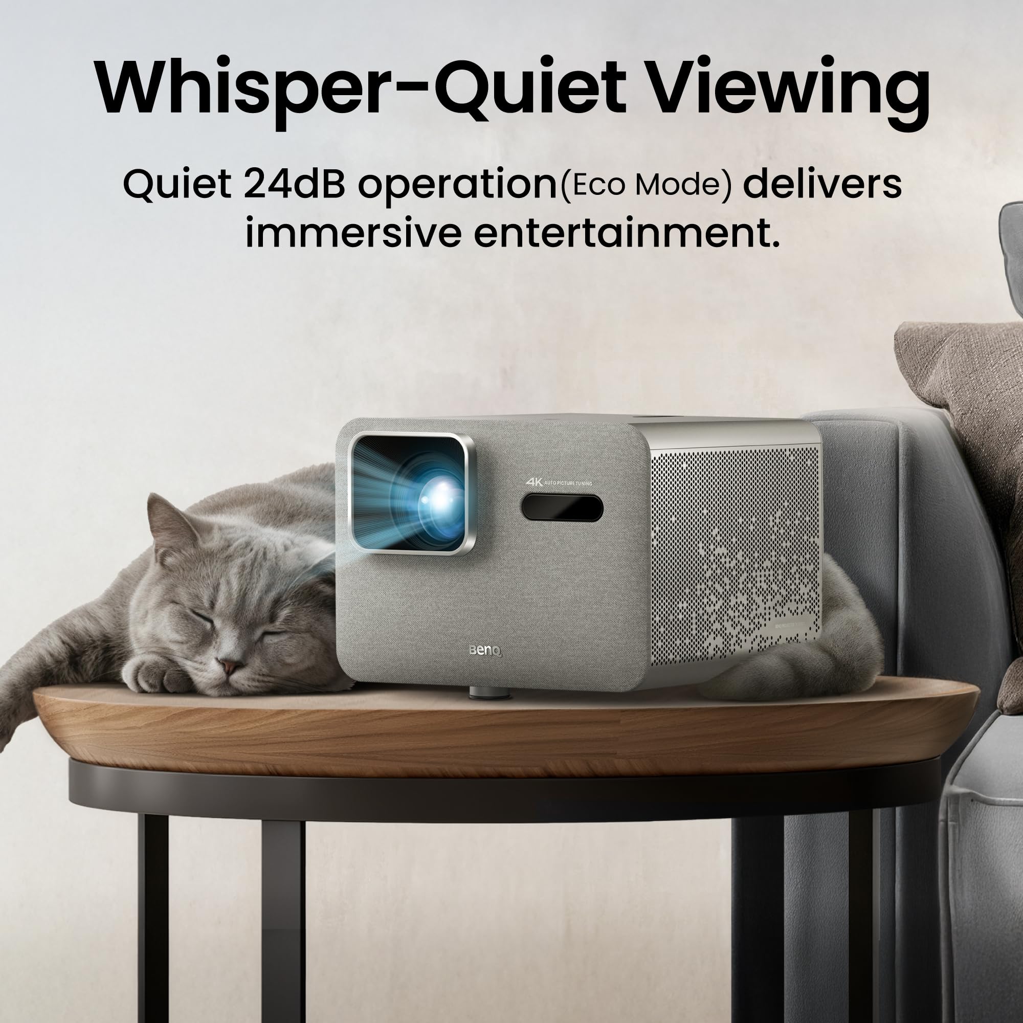 BenQ TK705i Vidéoprojecteur 4K HDR Home Cinéma, 3000 lumens ANSI, Google TV, Netflix, faible latence, ajustement auto de l’image, zoom optique, Bluetooth, MEMC, HDR10+, Vidéoprojecteur Silencieux,Gris