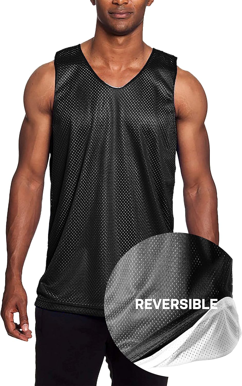 Mens Reversible Basketball Jersey Premium Moisture Wicking Mesh Tank Top : Clothing, Shoes & Jewelry