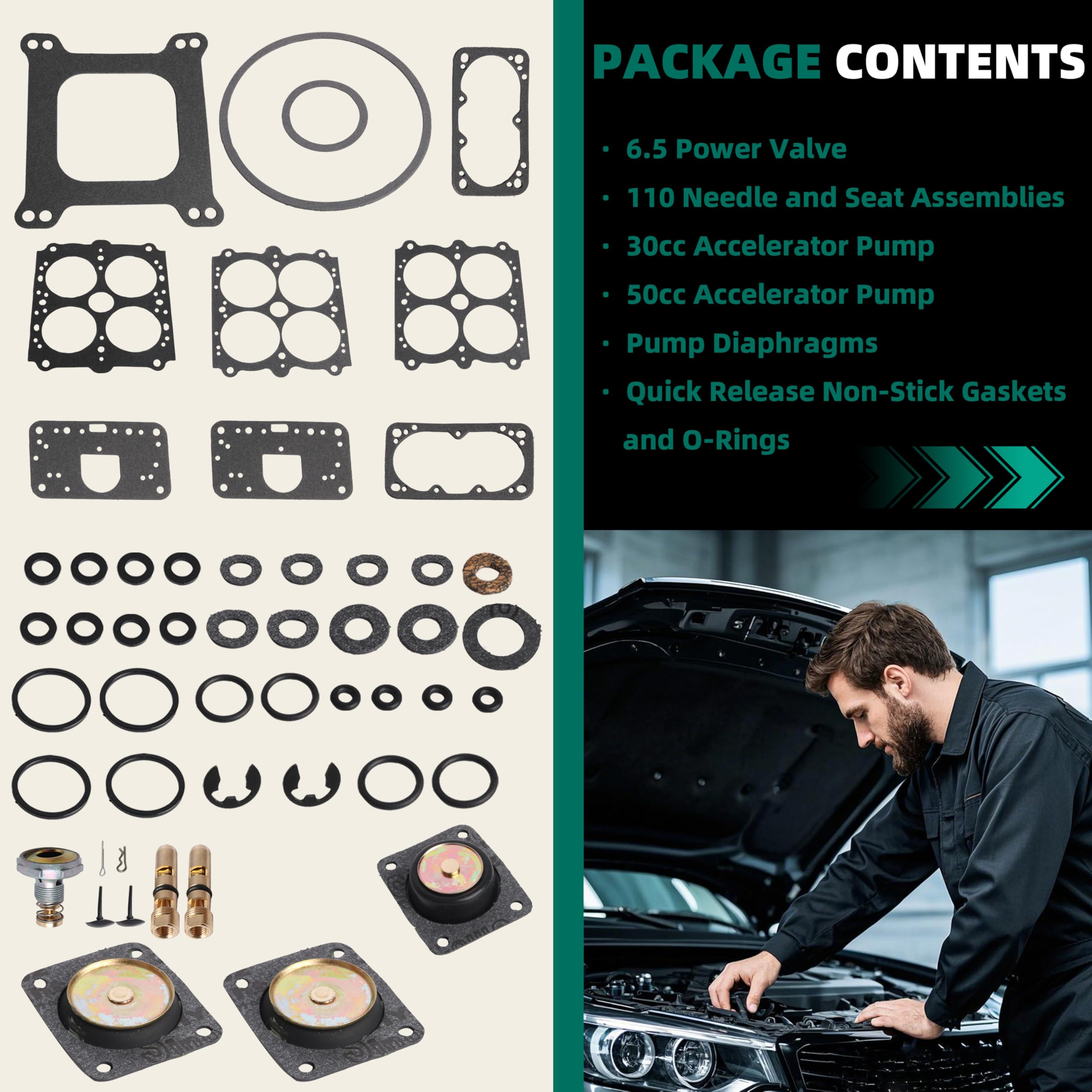 Carburetor Rebuild Kit For Holley 4150 - Replaces Parts 4776, 4777, 4779, 4780, 4781 - View #7