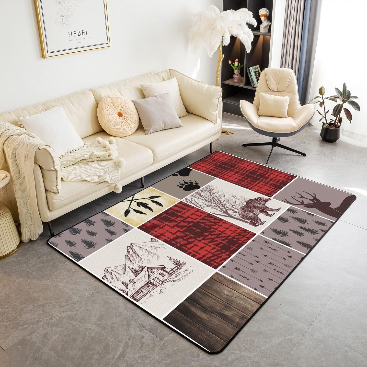 Tapis doux poils courts 140x200 cm parfait pour sécuriser un sol glissant