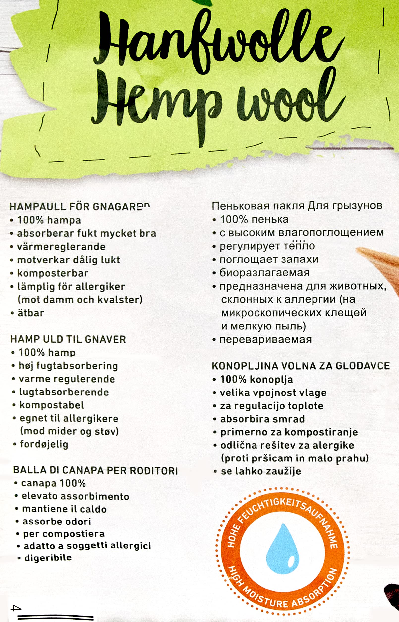 Nobby Wełna konopna dla chomika i małych gryzoni, 1 opakowanie (1 x 100 g)