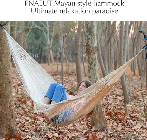 Miniatura 3 de PNAEUT Mayan - Hamaca de cuerda de nailon (Natura, XL)