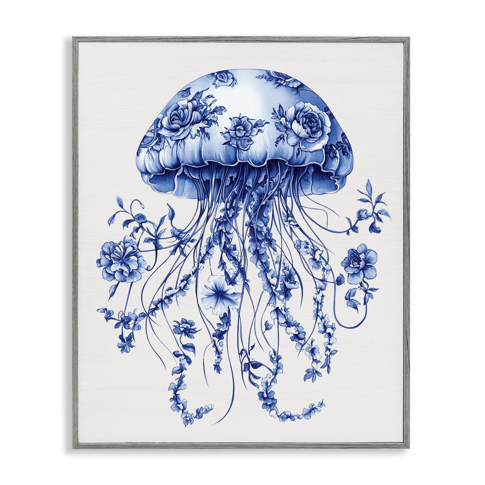'Funky Vintage Toile Jellyfish'| Framed Giclee Art