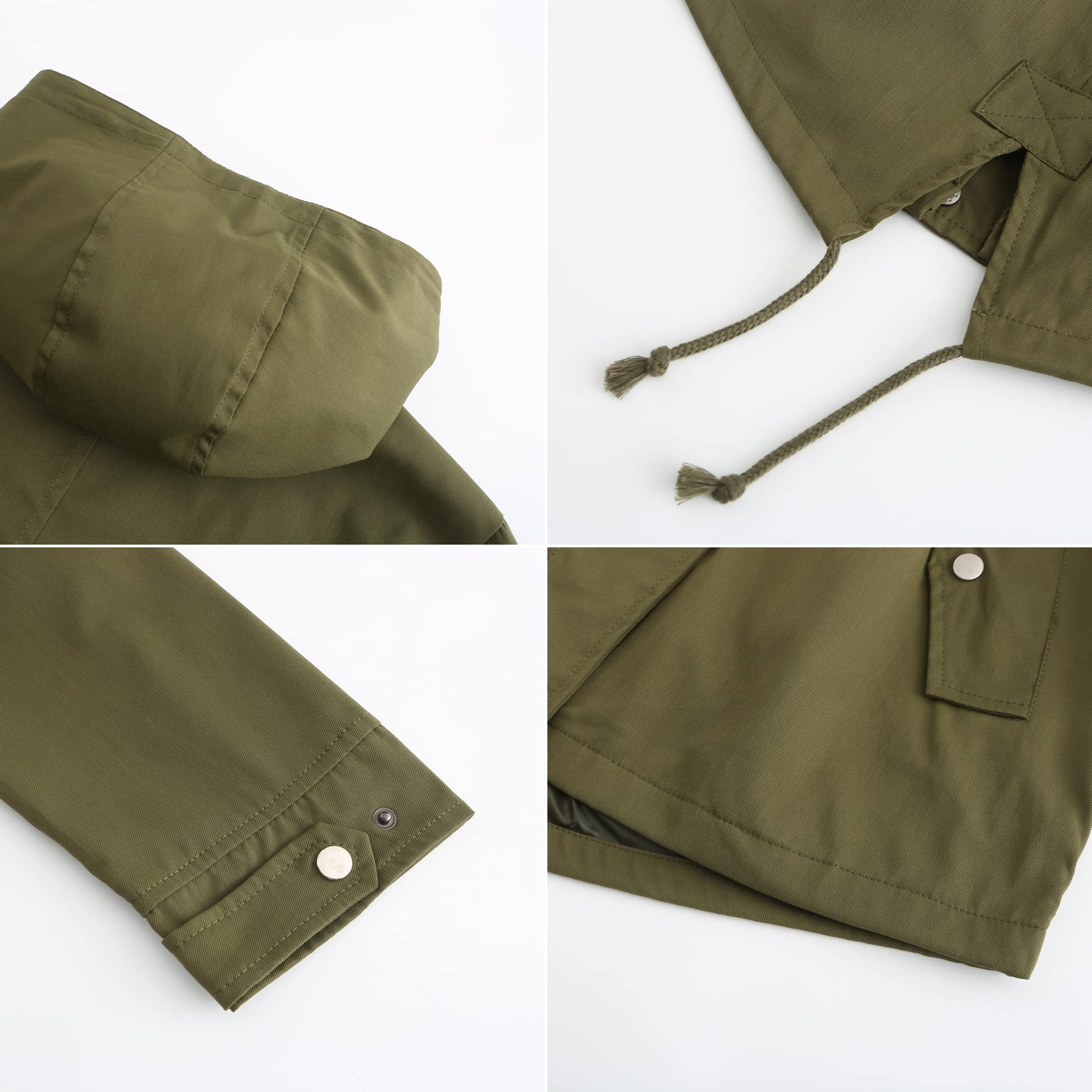 Veste de Pluie Femme Coupe-Vent Imperméable Parka Casual Respirante avec Cordon de Serrage Réglable Veste de Pluie à Capuche