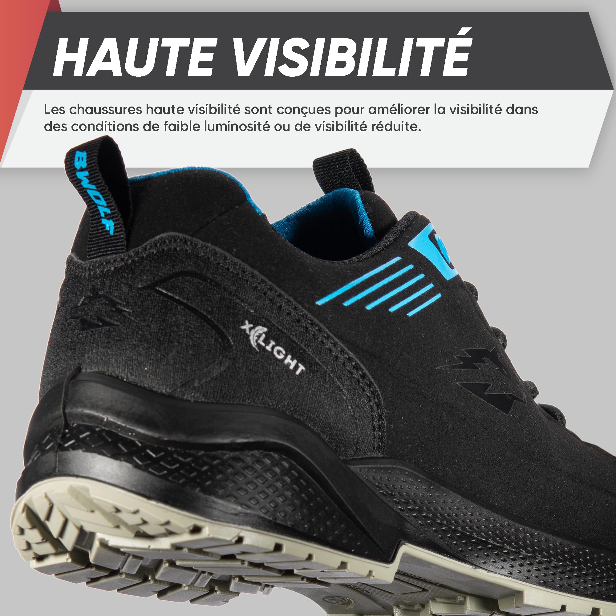 BWOLF Noir S3S Chaussures de Sécurité Homme S3 ESD – Embout Composite, Semelle Kevlar, Antidérapantes & Imperméables à l’Huile – Chaussures de Travail Noires S3S