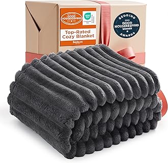 Bedsure Grey Fleece Throw Blanket for Couch - Super Soft Cozy Blankets for Women, Cute Small Throws for Girls, 50x60 Inches