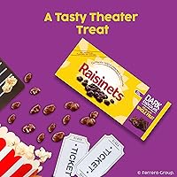 Vista 6 de Raisinets, pasas cubiertas de chocolate oscuro de California, caja de caramelos de cine, 3.1 oz cada una, paquete a granel de 15