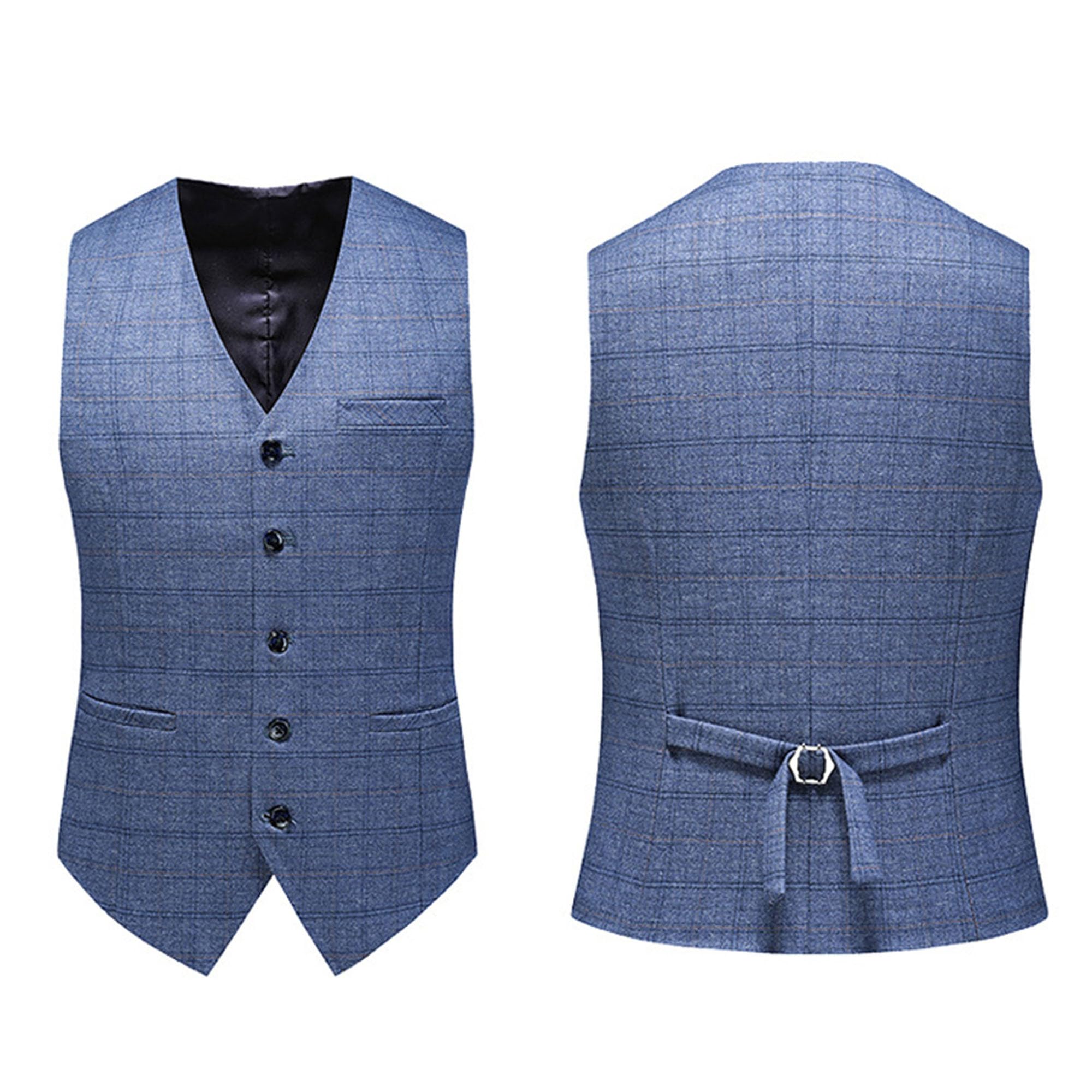 Herren Kariert 3 Stück Slim Fit Anzug Set Lässige Kerbe Kragen Bräutigam Tuxedo Anzug Formal Hochzeit Prom Blazer Weste Hose