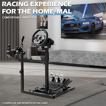 Anman New Steering Simulator Stand PRO Fit for Logitech G29 G920, for Thrustmaster T248PS T300RS Driving Gaming Wheel Stand Handbrake,Pedals,Wheel & Seat Not Included