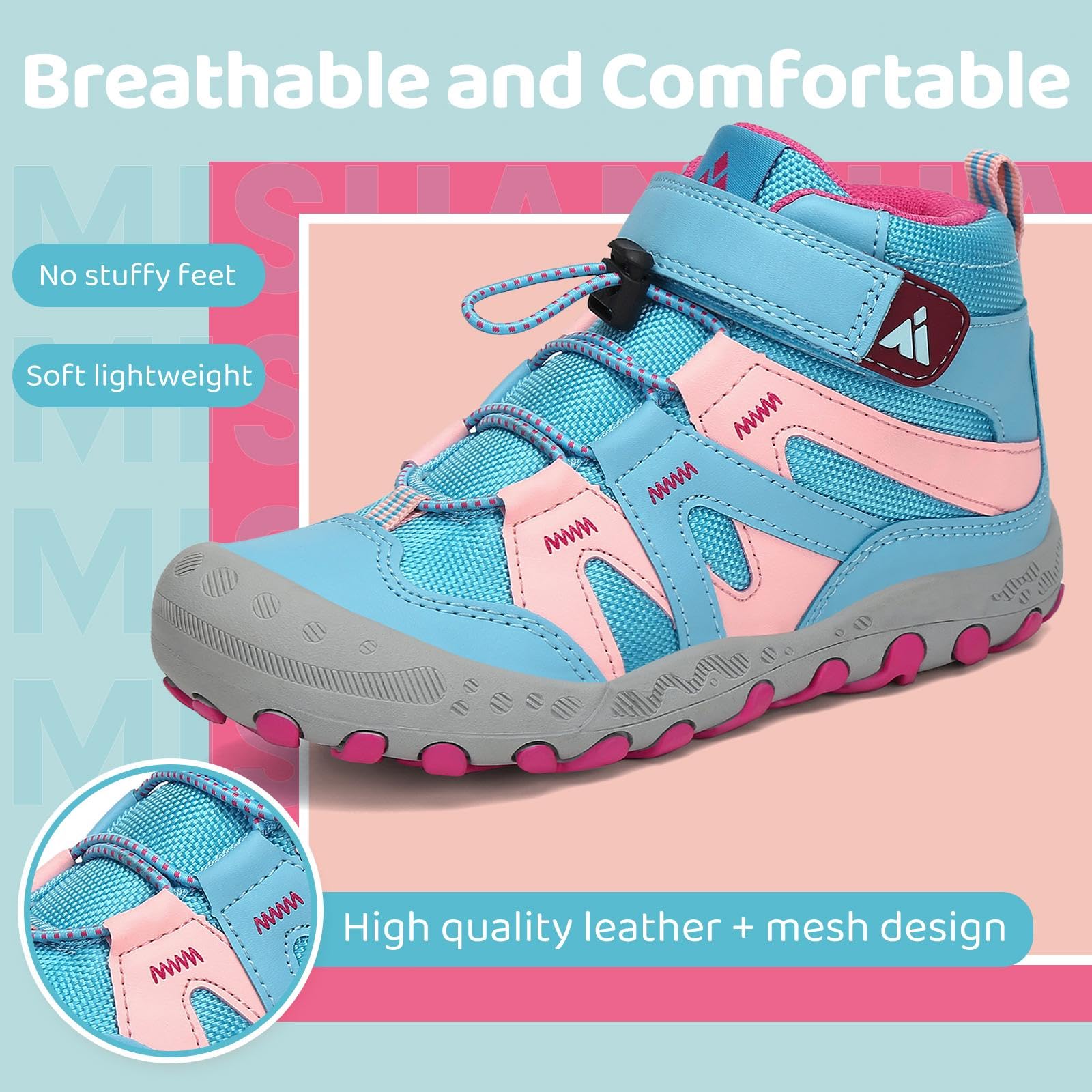 Mishansha Kinder Wanderschuhe Trekkingschuhe Mädchen Jungen Leicht rutschfest Outdoorschuhe Turnschuhe Gr.24-38