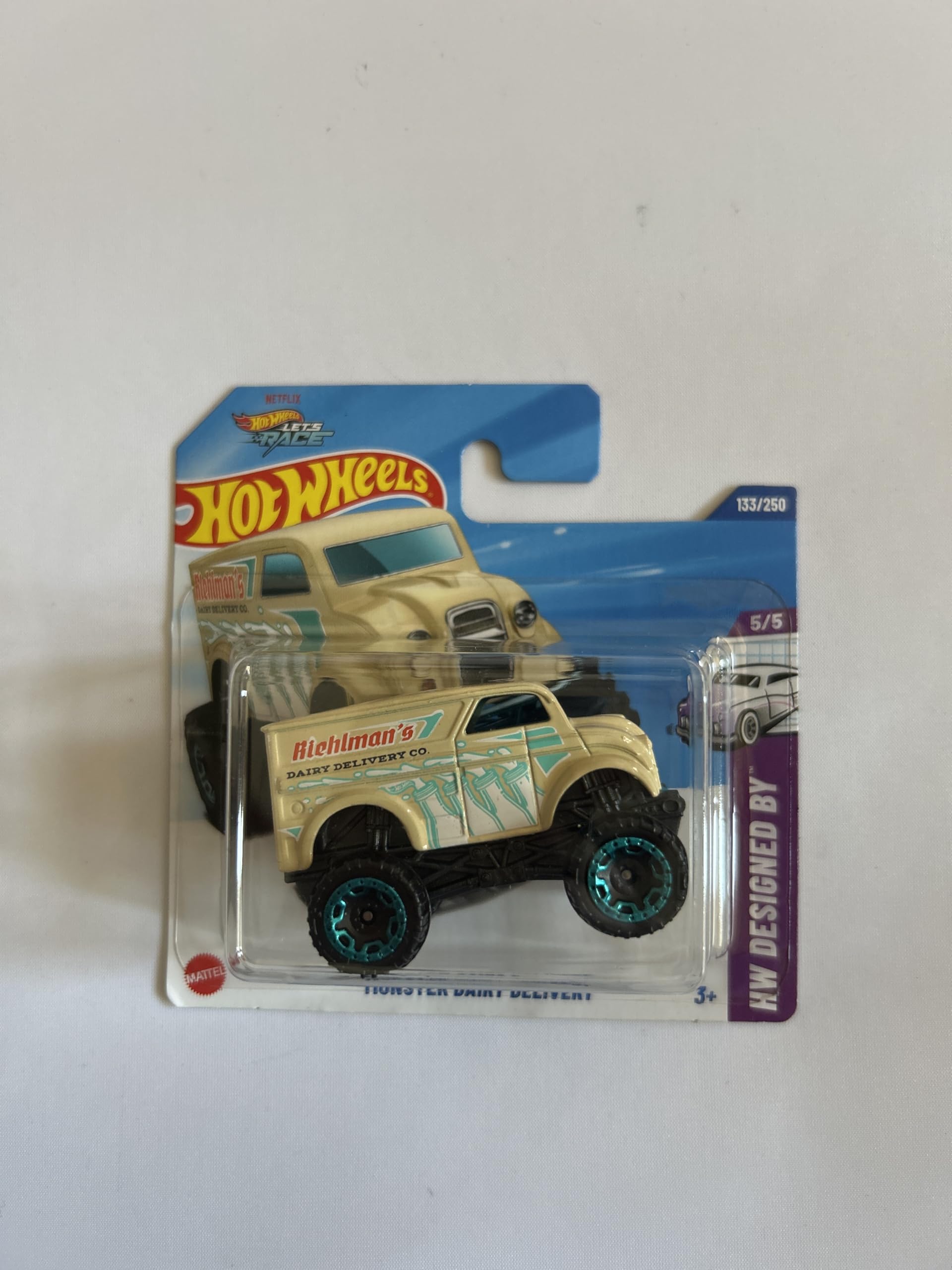 Hot Wheels 1:64 Scale Vehicle to Play or Watch. Automobiles Collection. Gift for Kids. Model 2025, Choose 1 Car (HYX28, 133/250 Monster Dairy Delivery) — image 1