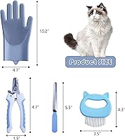 Vista 4 de KlerRoem Bolsa de baño para gatos, ajustable, antimordeduras y antiarañazos, bolsa de aseo para perros y mascotas, incluye cortaúñas para mascotas