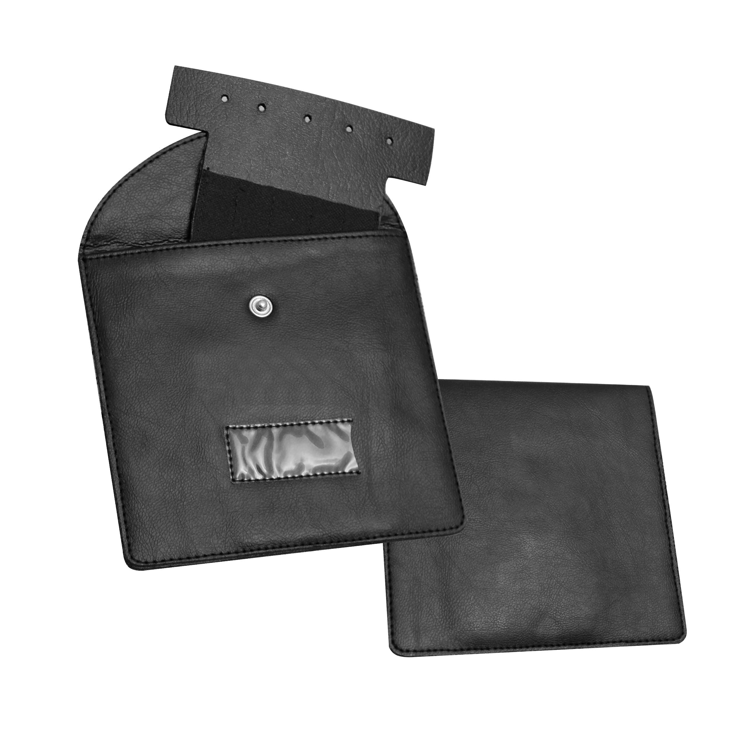 Masonic Regalia Pocket Jewel Holder Case Leather Carry Wallet with Soft Lining for Freemason Lodge Jewels, Pins & Badges - Plain