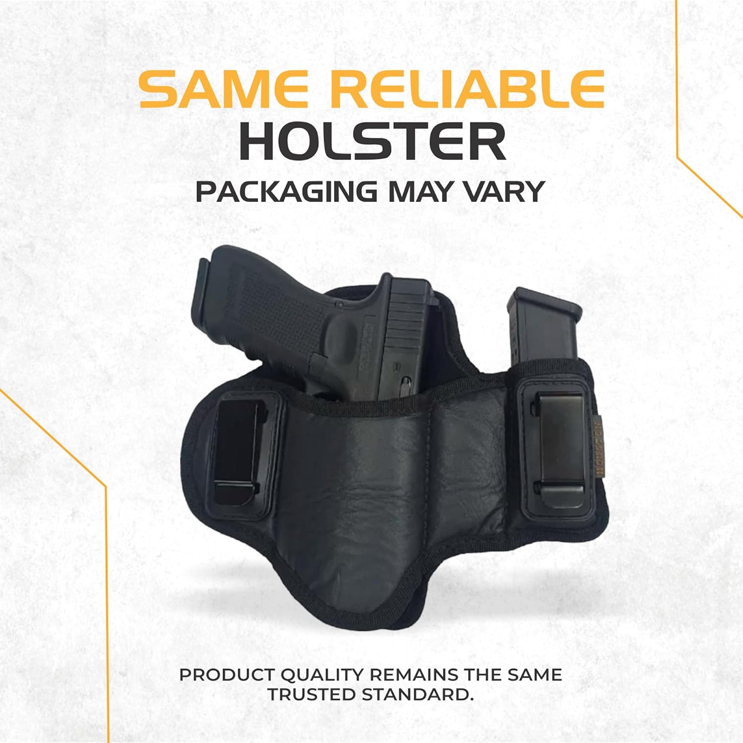 Tactical Pancake Gun Holster Houston - ECO Leather Concealed Carry Soft Material - Suede Interior for Protection - IWB - with Magazine Pouch - Fit: Glock 19 17 20 21 22 23 | Beretta 92 FS, PX4, XDM