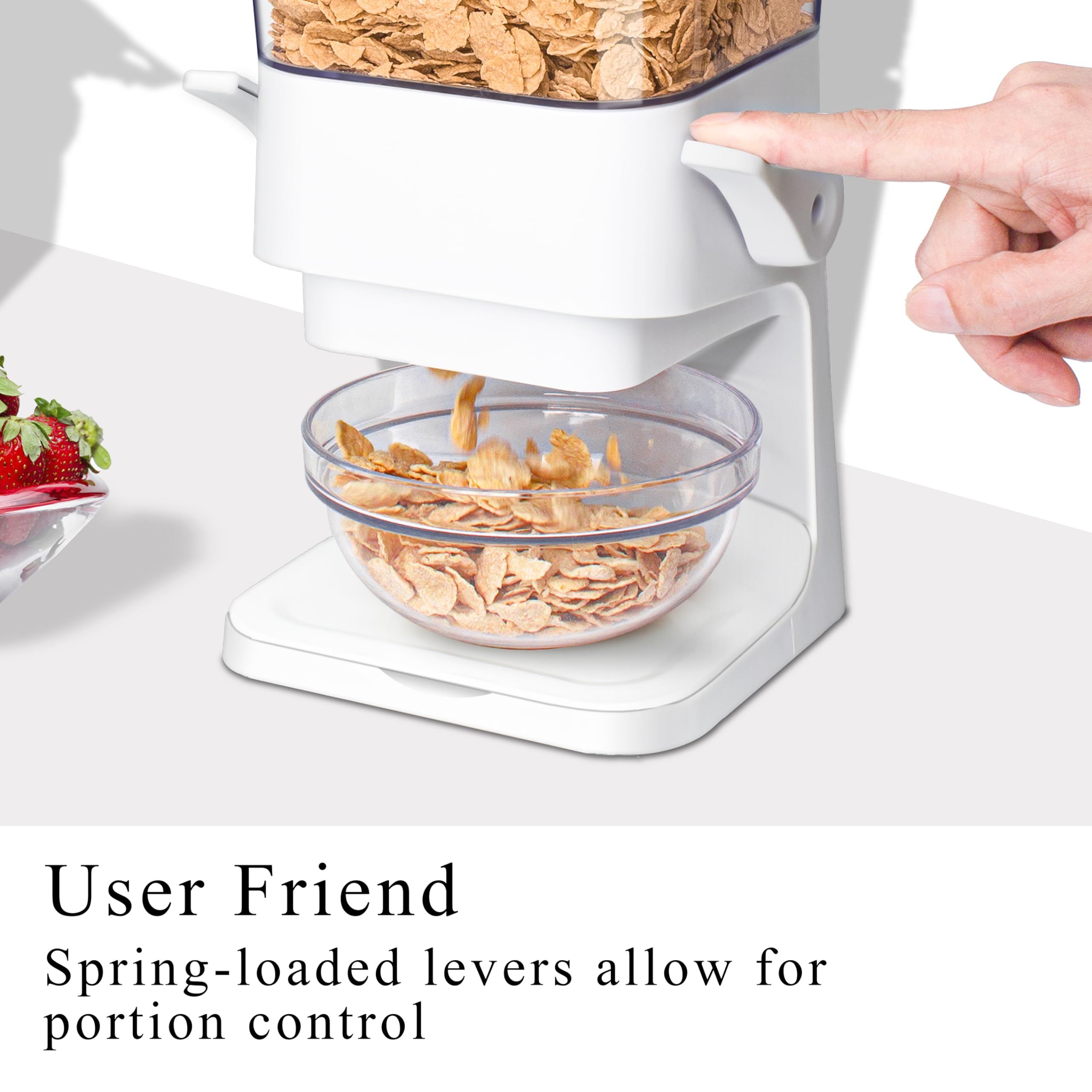 Dispensador de cereales para encimera, dispensador de almacenamiento de contenedores de cereales de 5 L para despensa, dispensador grande de cereales de alimentos secos, no es fácil de triturar