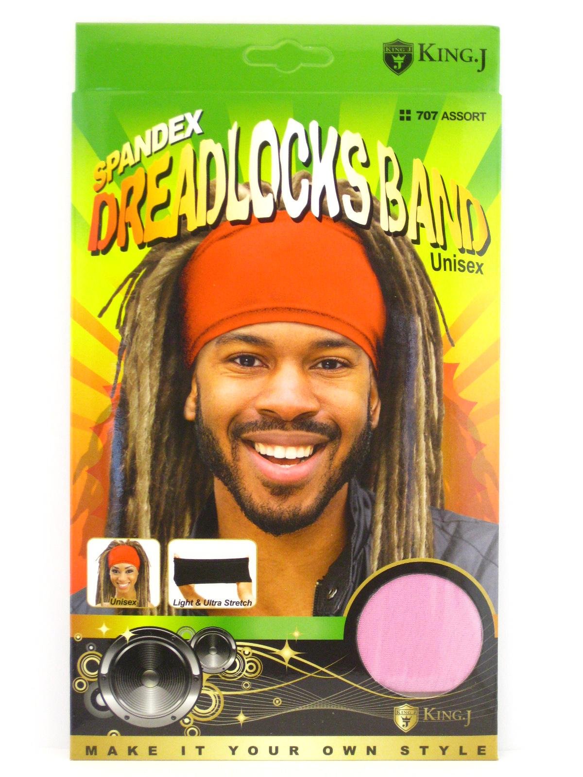 King.JUnisex Spandex Dreadlocks Band (Pink)
