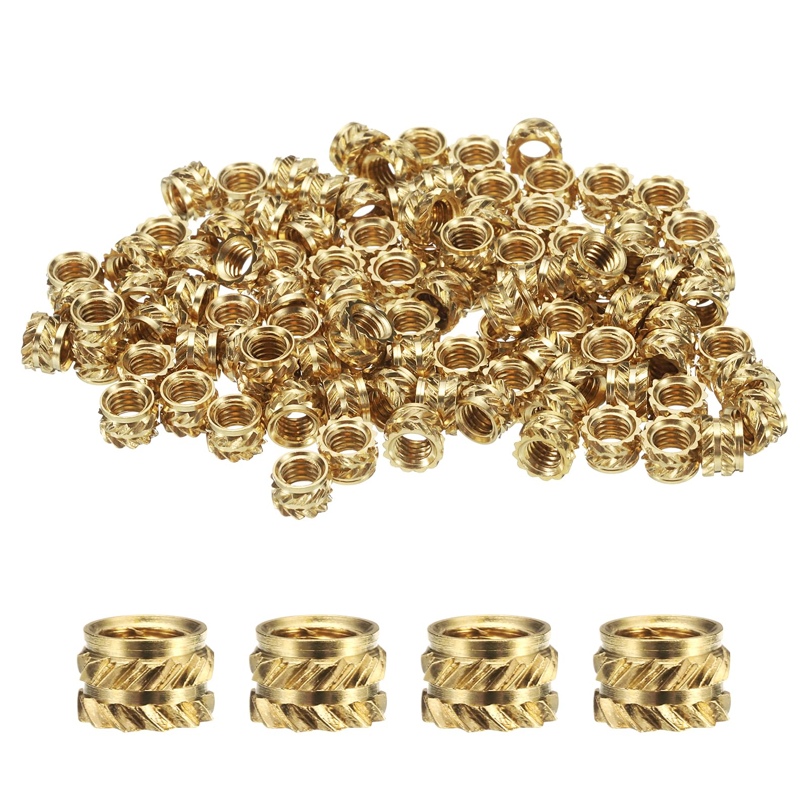 30/50 stks M4 Messing Vrouwelijke Gekartelde Schroefdraad Heat Set Insert Moer for Hot Melt Inzet Injectie Plastic (Color : Length 4.0mm, Size : M4xOD5.0 (50Pcs
