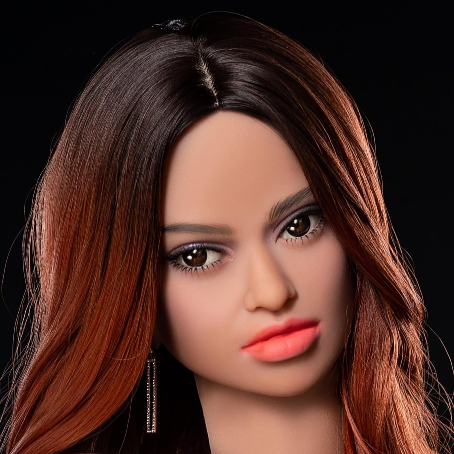 ELdtec (TPE) Makeup Doll Head,Single Doll Head with Mouth