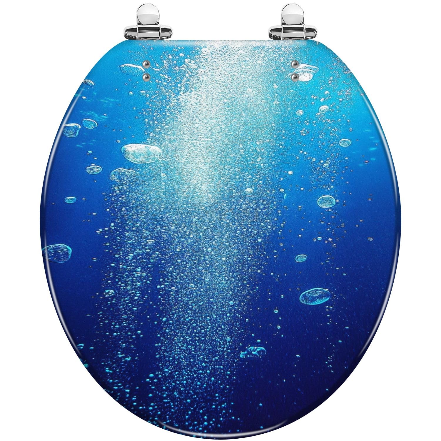 Tapa de asiento de inodoro redonda universal azul de resina impermeable para baño