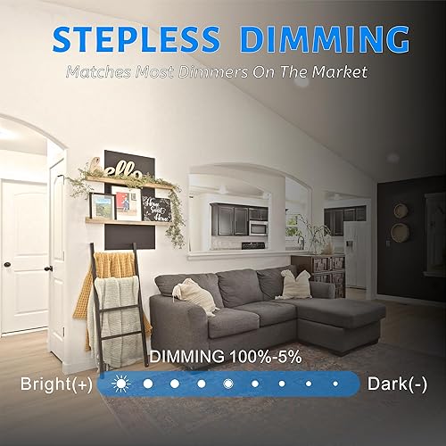 Miniatura 4 de ECOELER Luz LED de disco de 6 pulgadas, luz de techo LED regulable de montaje empotrado, 16.5 W, 1000 lm, 3000 K blanco cálido, borde de aluminio