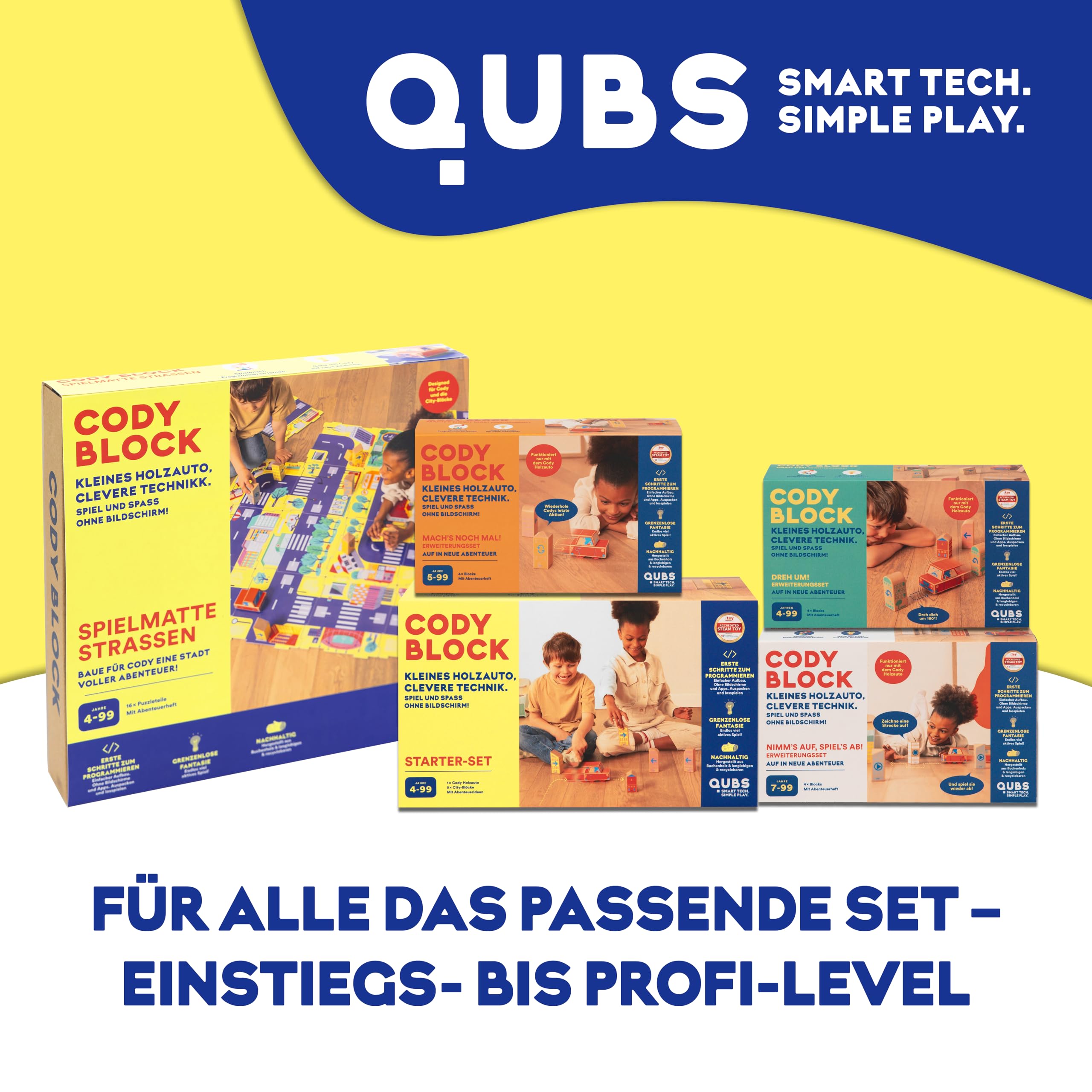 Starter-Set | Spielend leicht Programmieren für Kinder mit Block-Auto Cody | Lernspielzeug aus Holz für Jungen und Mädchen | Erkunde Dein Zuhause spielerisch mit nachhaltigen RFID-Blöcken |