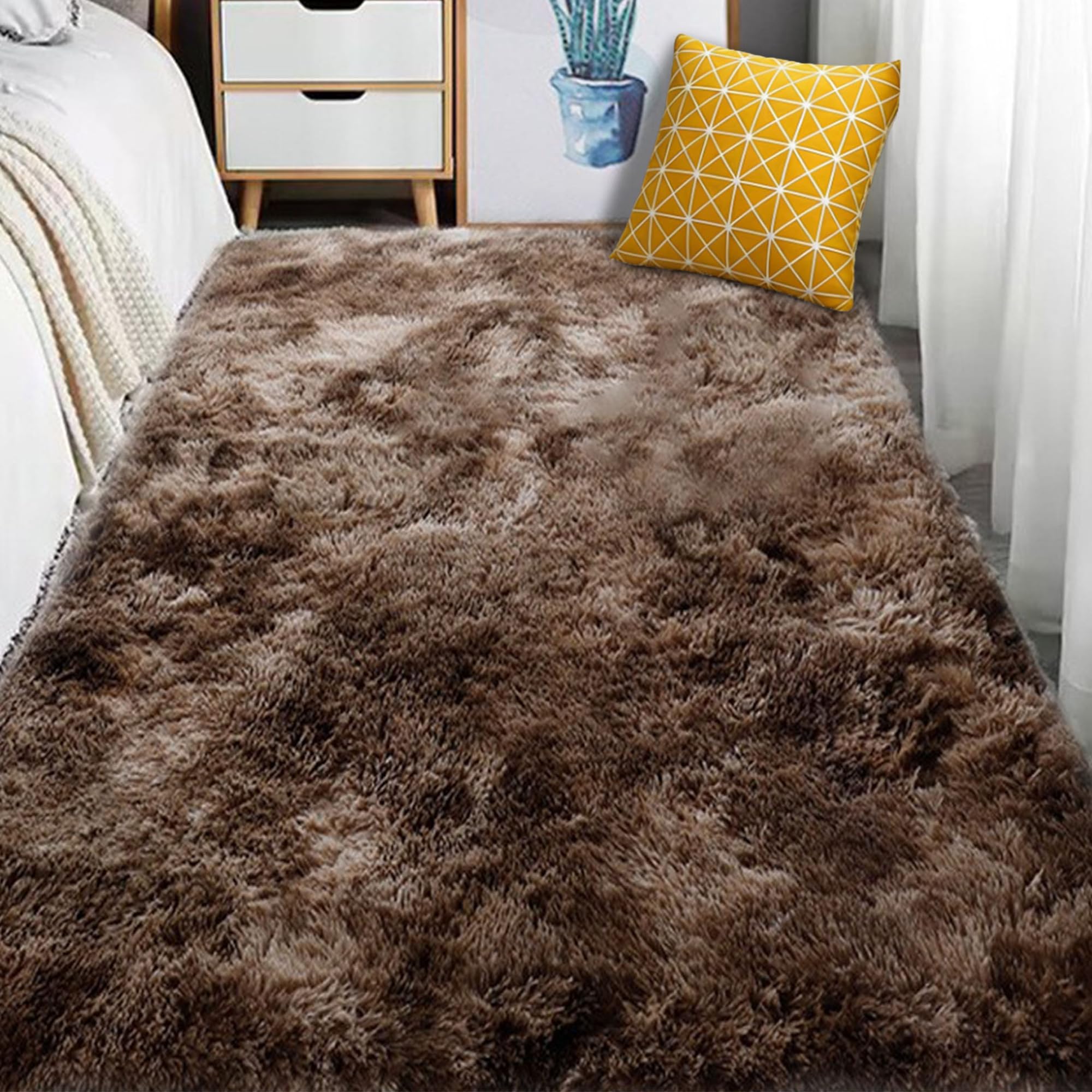 Tapis de sol antidérapant 430 x 640 cm marron facile à nettoyer pour grand salon