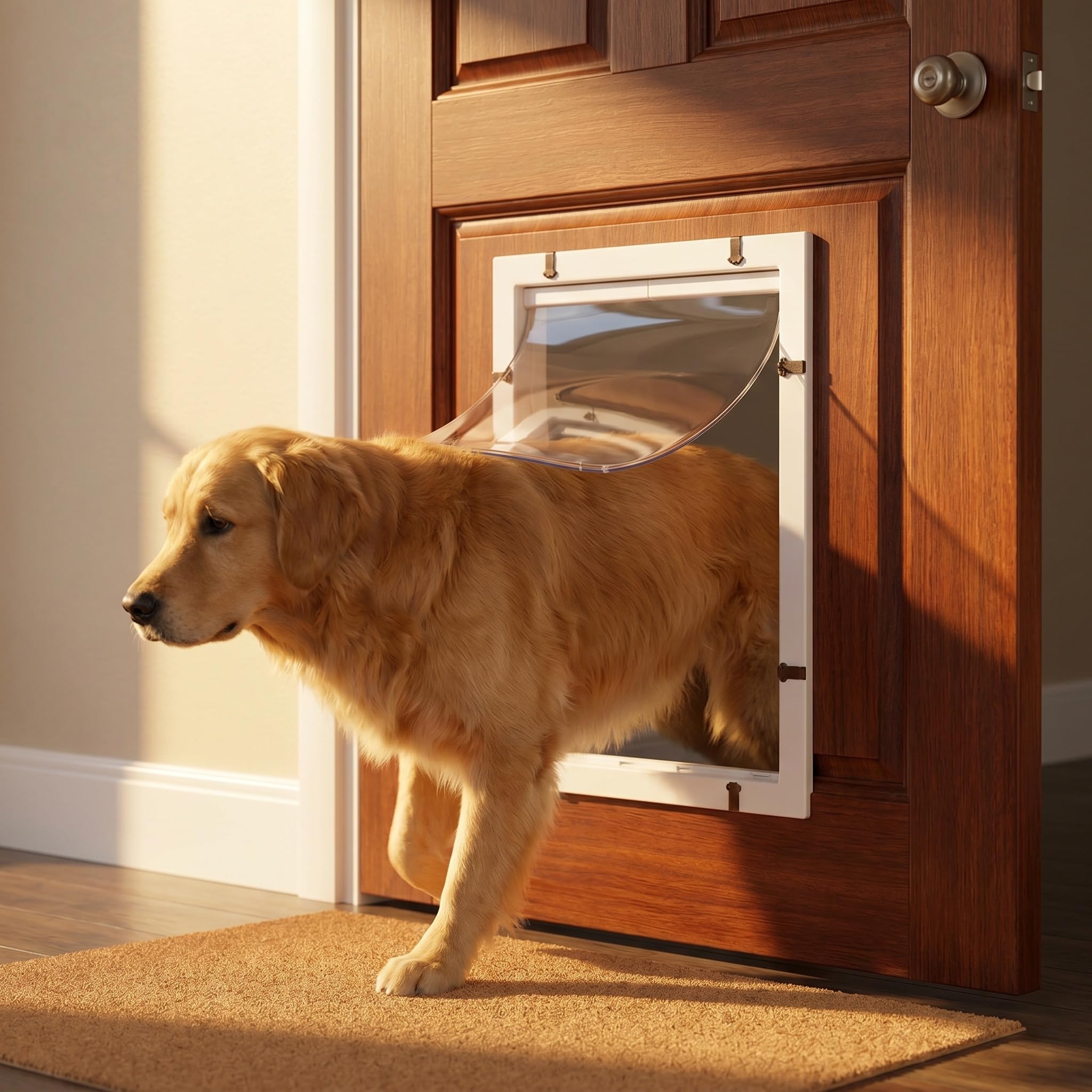Extra Große Hundeklappe Für Große Rassen – Ideal Für Golden Retriever Und Huskys – Einfach Zu Montierende Klappe Für Den Innen- Und Außenbereich – Robuste Und White XL