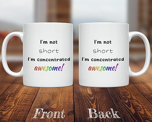 Miniatura 2 de PixiDoodle Funny Awesome - Taza de café para persona corta (11 onzas, blanco)