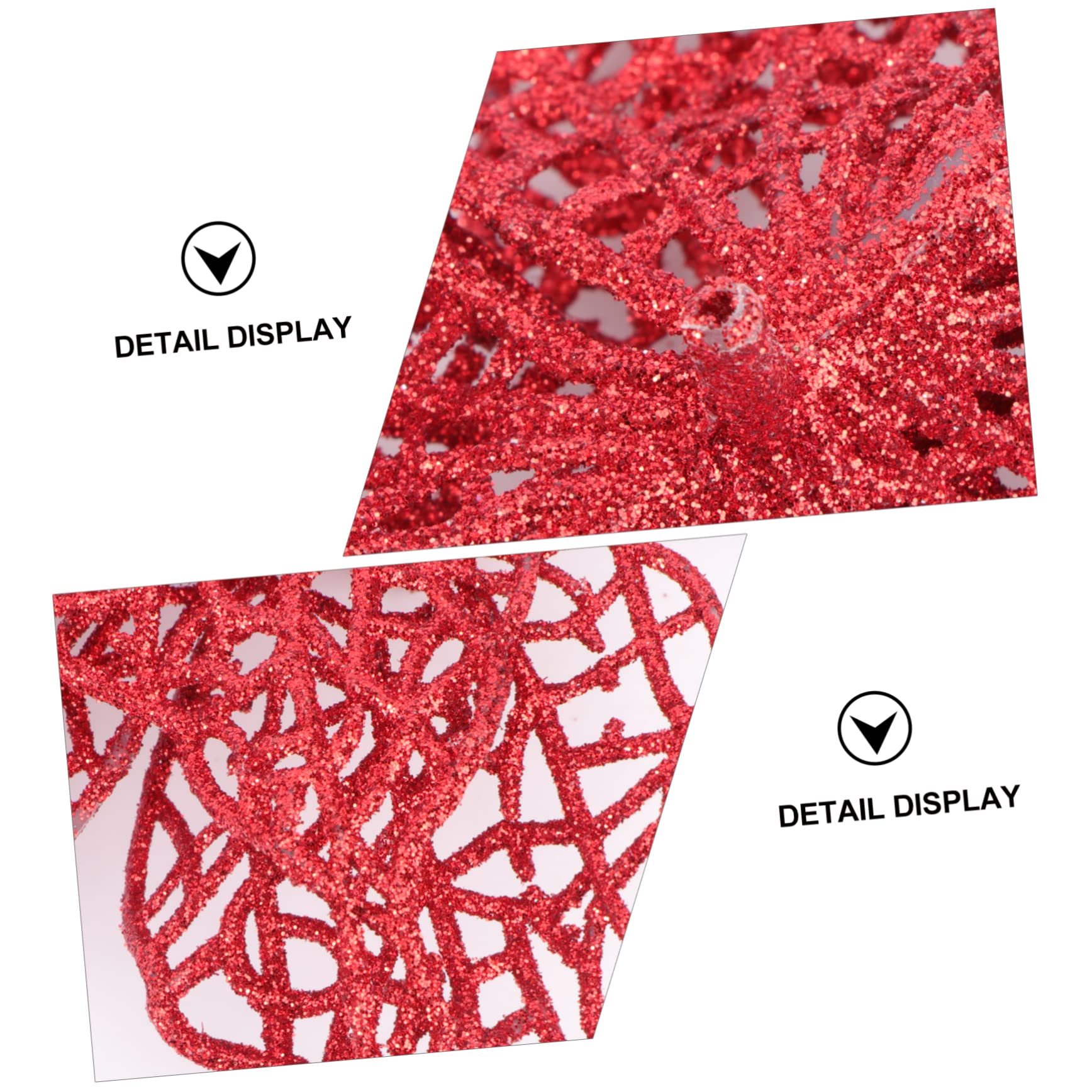 Decorazione Natalizia A Farfalla In Tessuto Piuma - Set Di 1, Colore Rosso, Per Albero E Ghirlanda