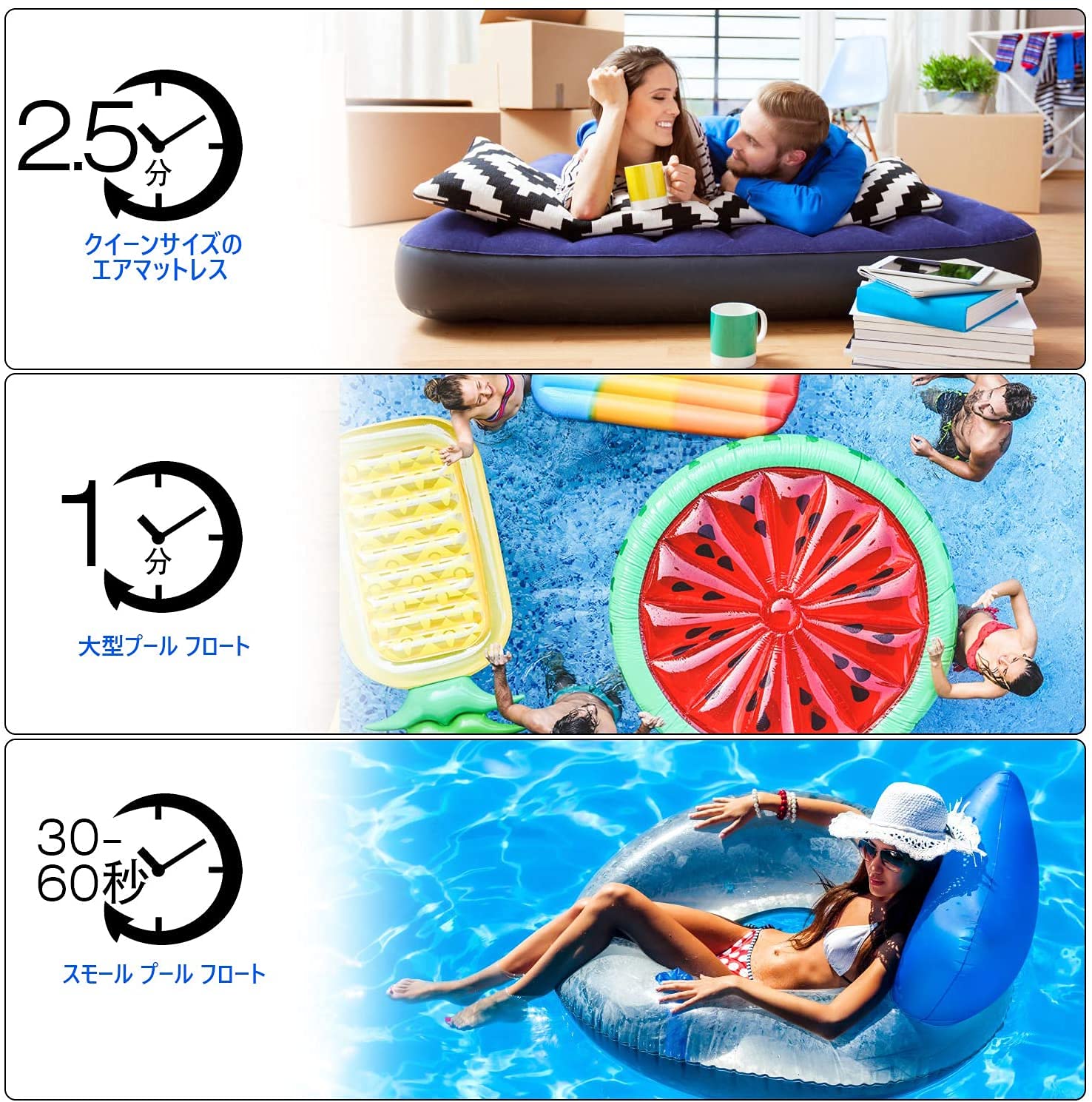 Amazon.co.jp: インフレータ電動エアポンプマイクロ電動ポンプ