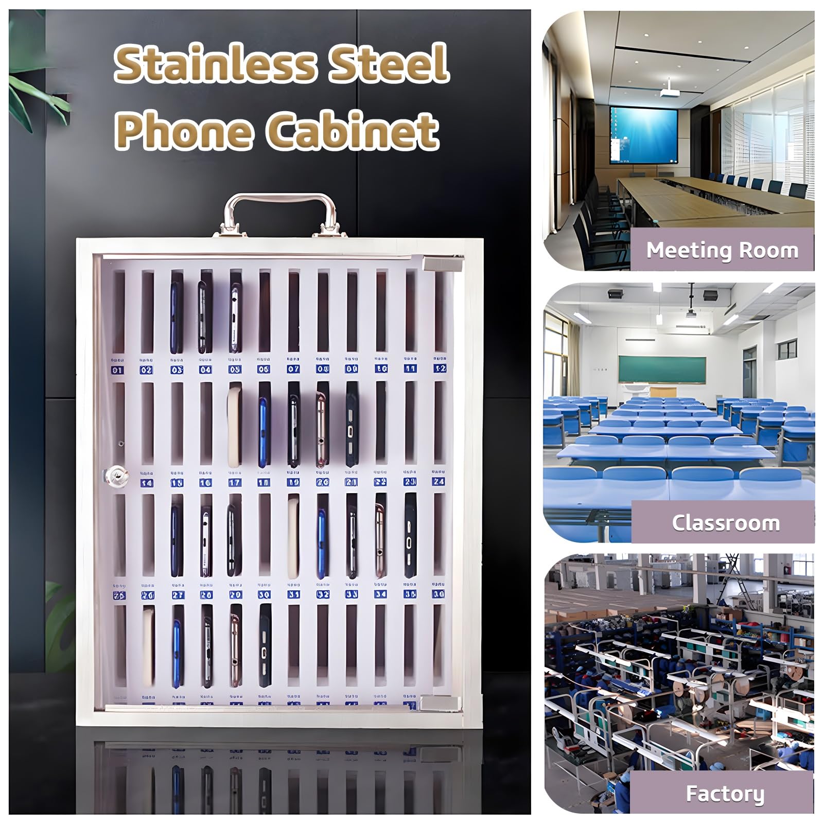 Caja De Seguridad Para Móviles Almacenamiento De Pared 36 Ranuras Metálicas Armario Para Teléfonos Móviles Solución De Almacenamiento Ideal Para El Hogar Y La Oficina Diseño Elee Para Un Fác