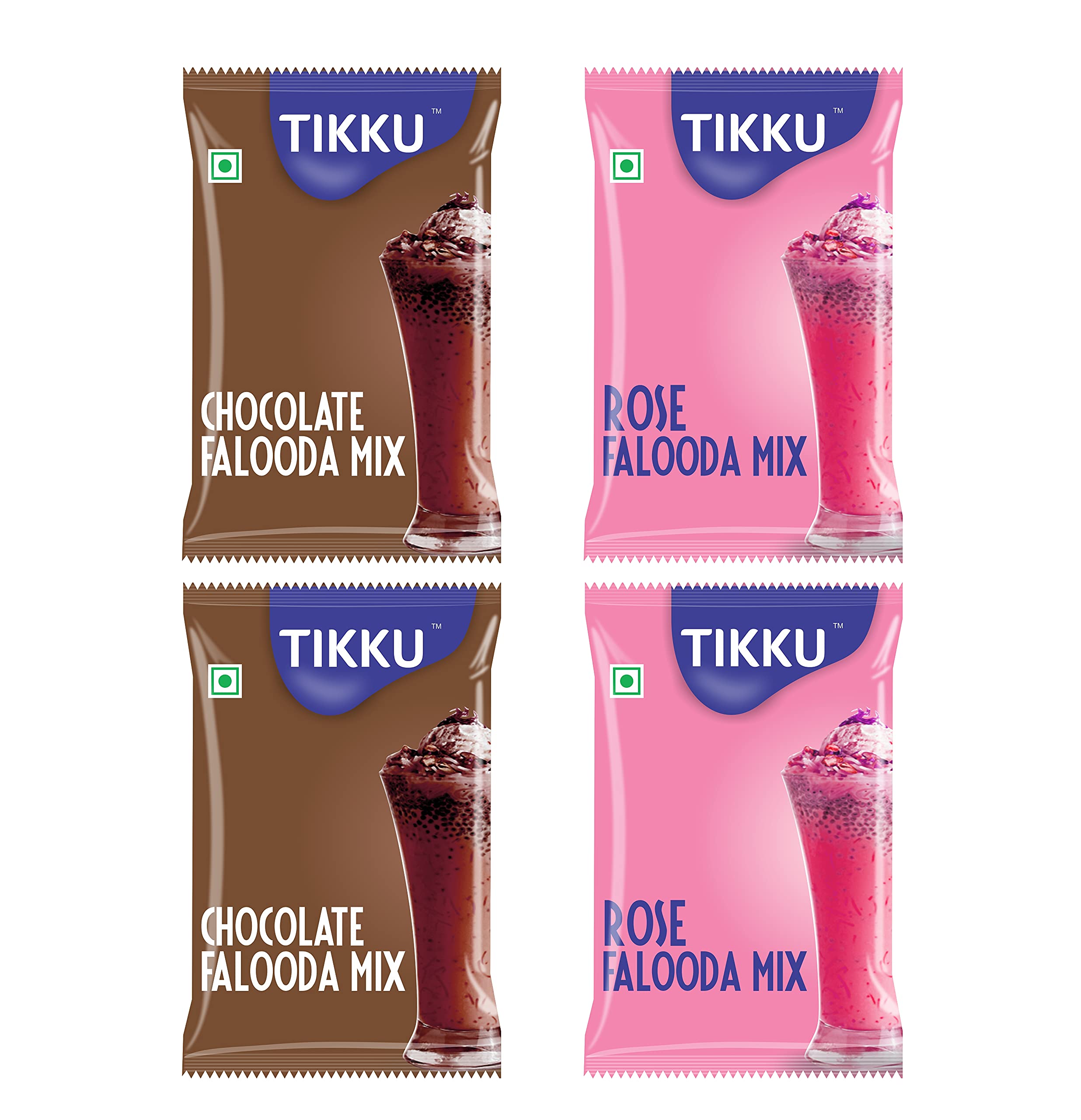 Tikku Combo Rose & Chocolate Faloooda Mix 100g Pack of 4 | Dessert Mix-image-35