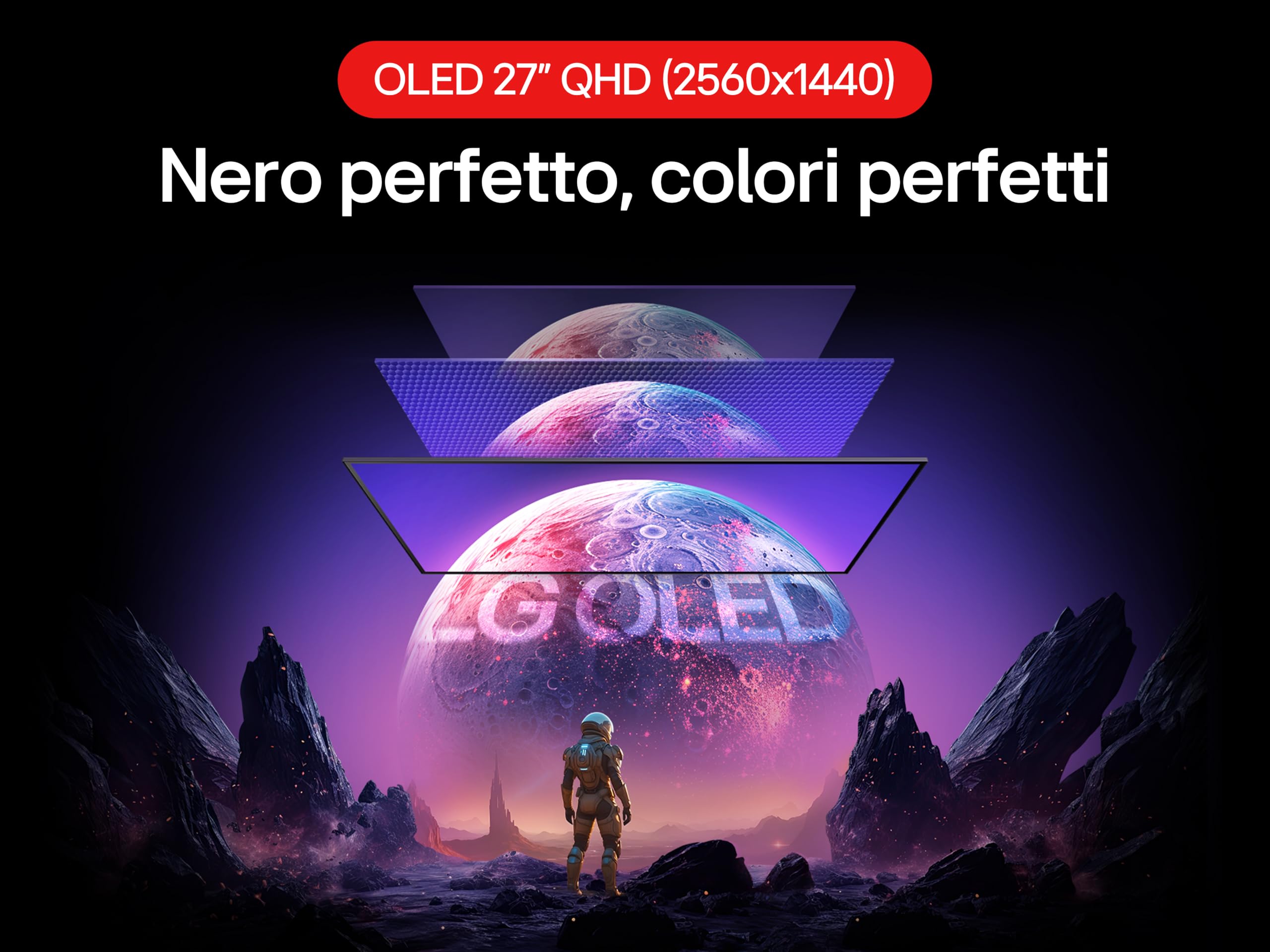 LG UltraGear OLED 27GX790A Monitor Gaming 27", QHD (2560x1440), OLED, 480Hz, 0,03ms (GtG), G-Sync, FreeSync Premium Pro, HDR True Black 400, HDMI 2.1, DisplayPort 2.1, Nero